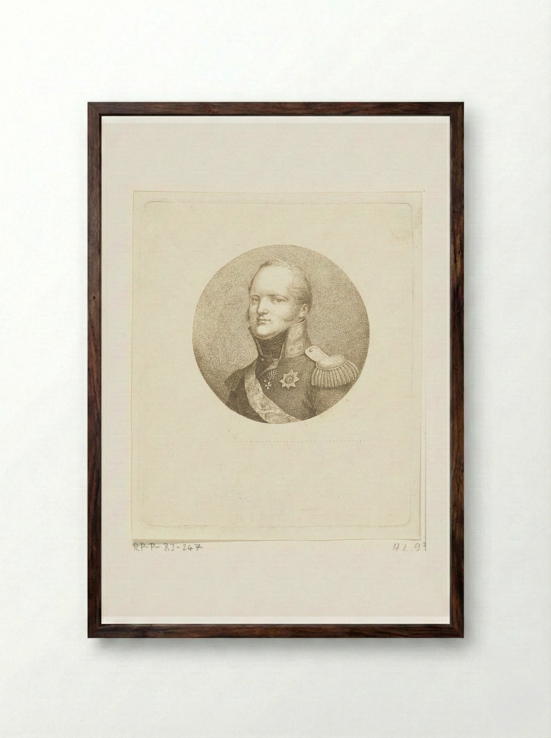 Portret van tsaar Alexander I - Ernst Willem Jan Bagelaar - Framed Print Dark Wood