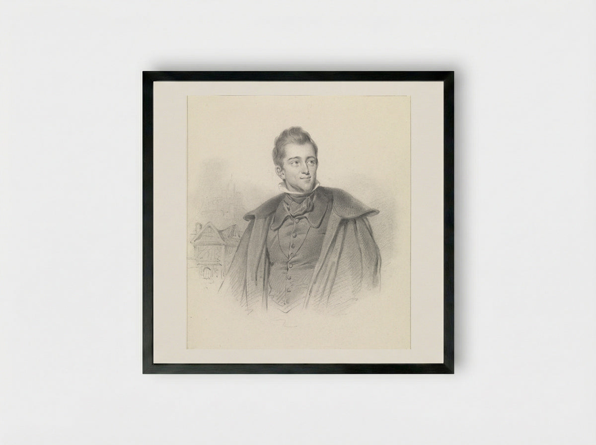 Portret van tsaar Peter de Grote - Johannes Bosboom - Framed Print Black