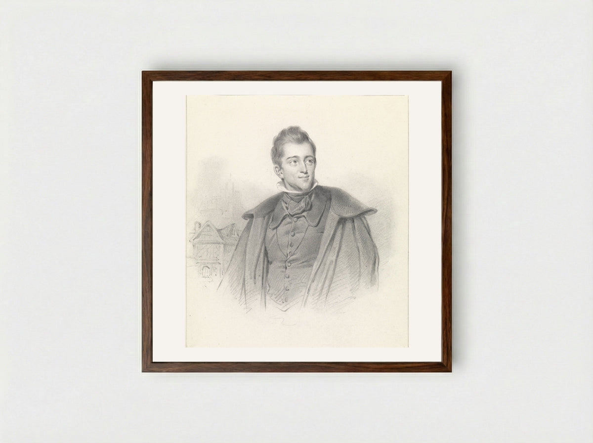 Portret van tsaar Peter de Grote - Johannes Bosboom - Framed Print Dark Wood