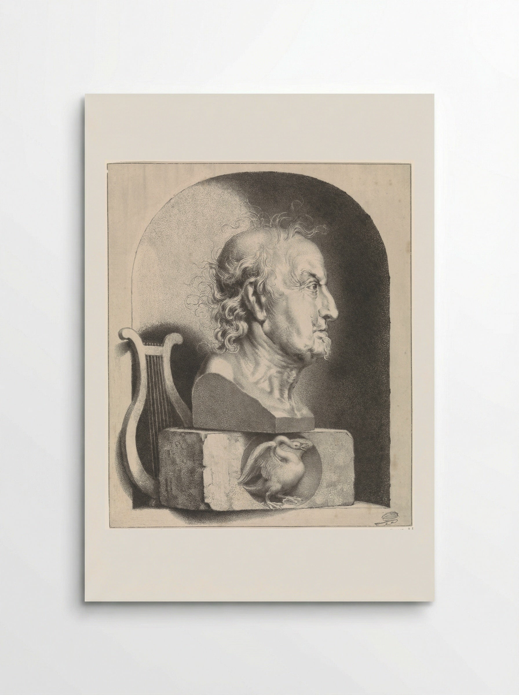 Portretbuste van Joost van den Vondel - Johannes Lutma - Poster