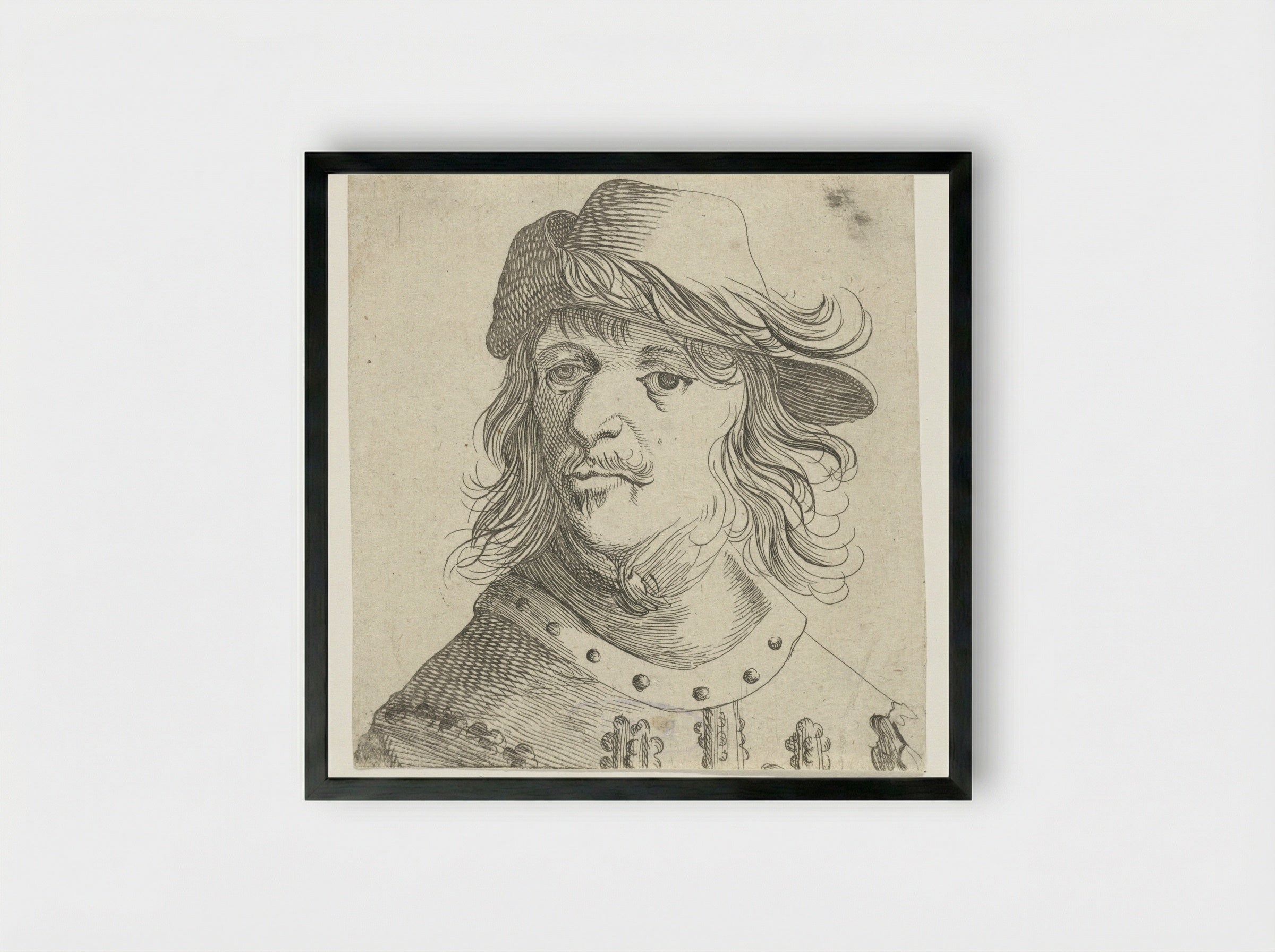Portretbuste van een man - Pieter Jansz Quast - Framed Print Black