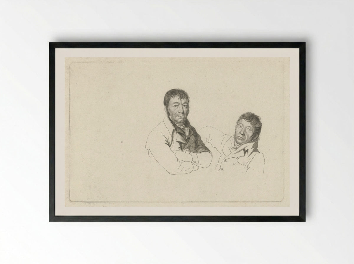 Portretten van Dirk Versteegh en Hendrik de Flines - Jacob Ernst Marcus - Framed Print Black