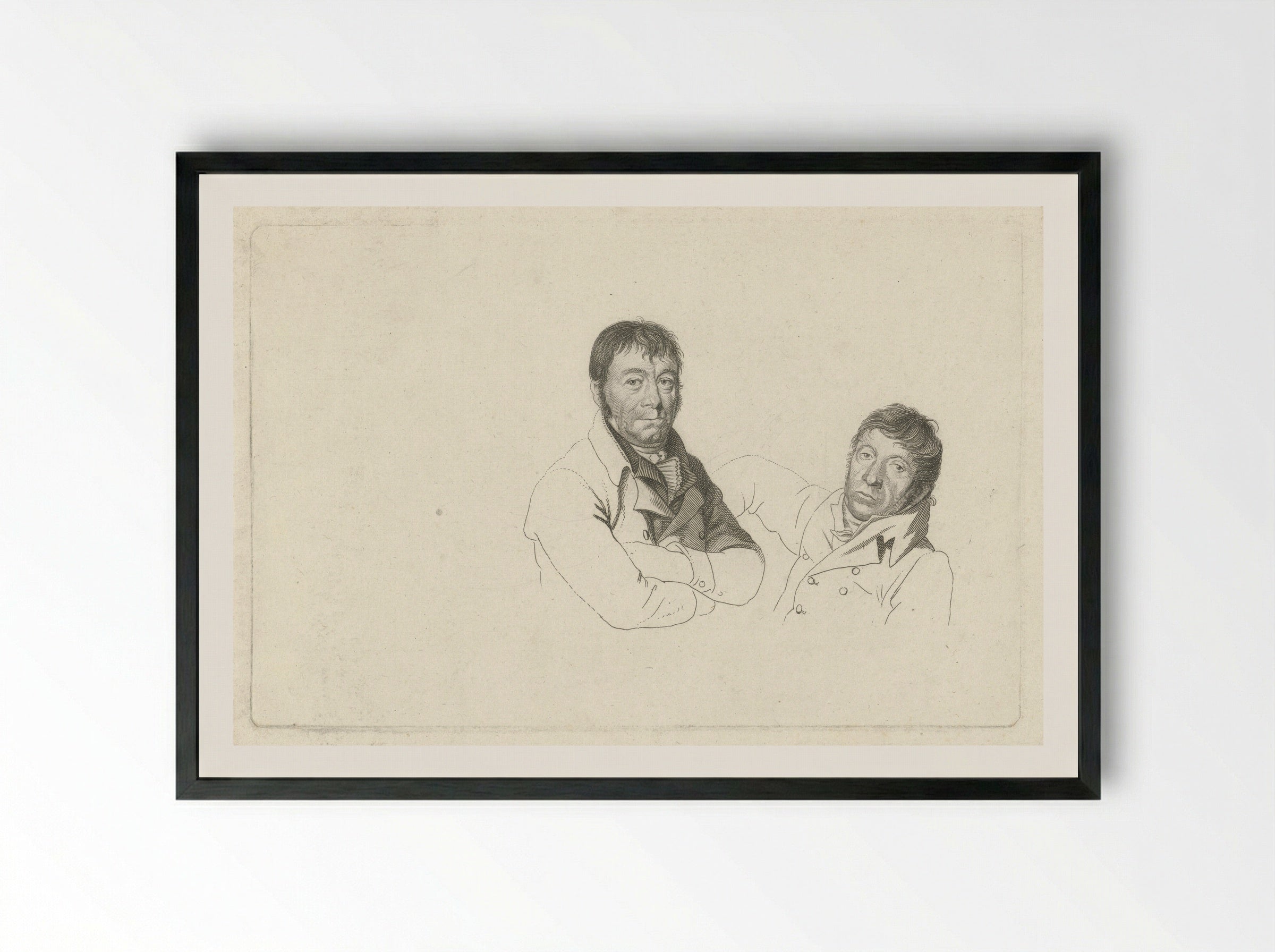 Portretten van Dirk Versteegh en Hendrik de Flines - Jacob Ernst Marcus - Framed Print Black