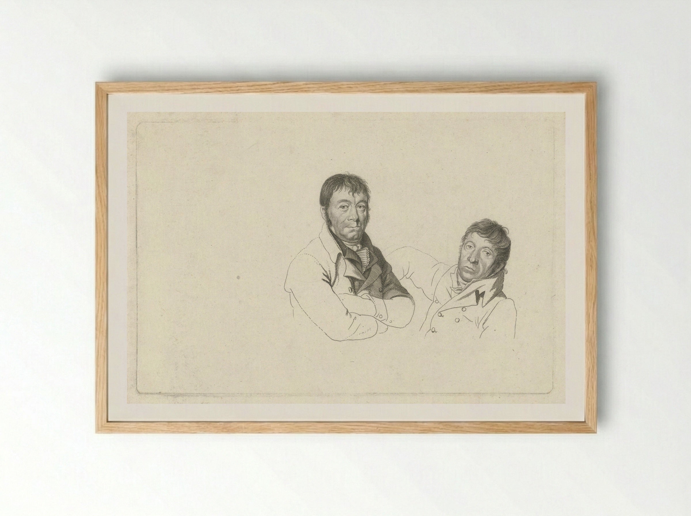Portretten van Dirk Versteegh en Hendrik de Flines - Jacob Ernst Marcus - Framed Print Wood