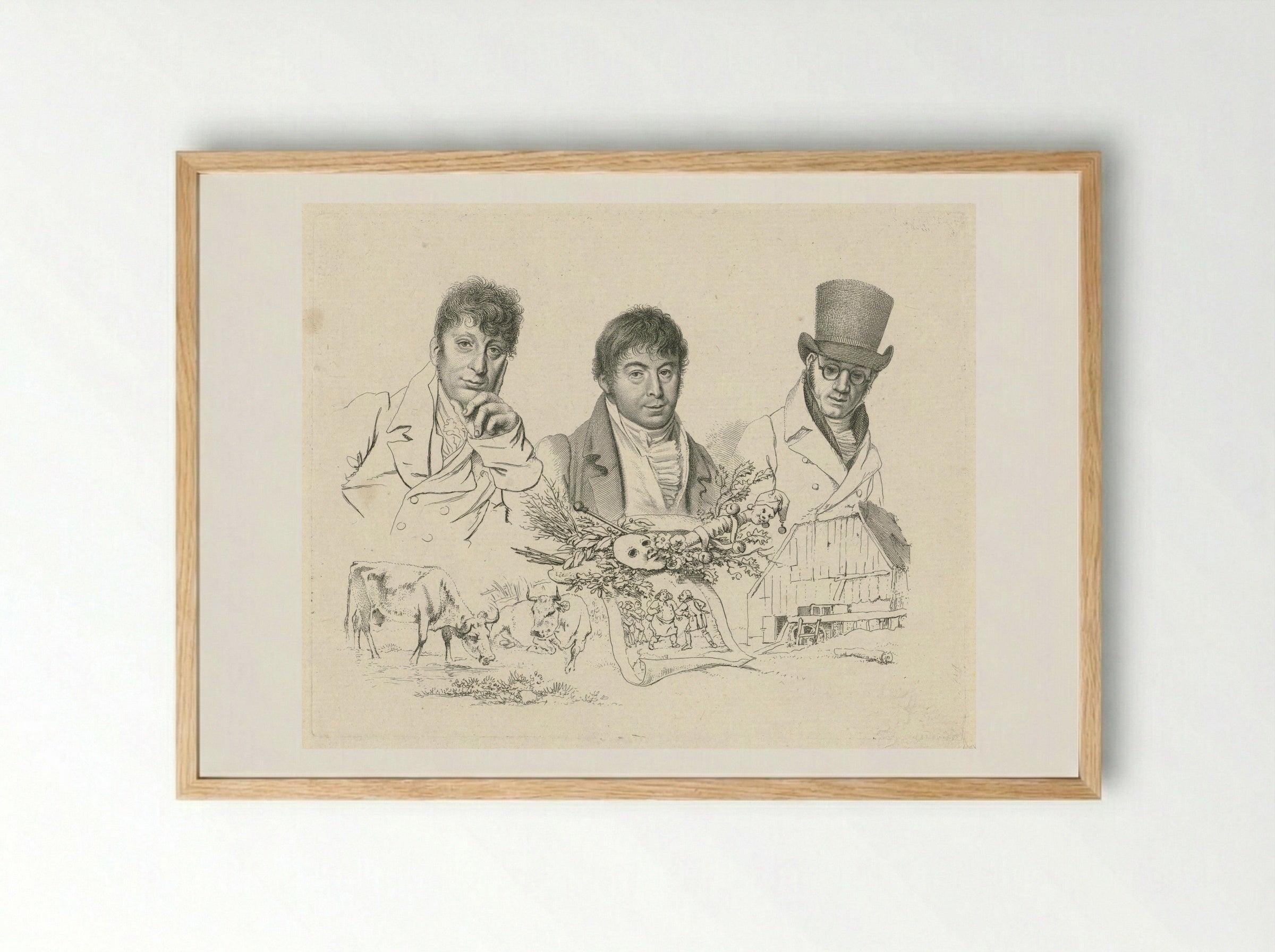 Portretten van H. Stokvisch, J. Smies en D. Kerkhoff - Jacob Ernst Marcus - Framed Print Wood