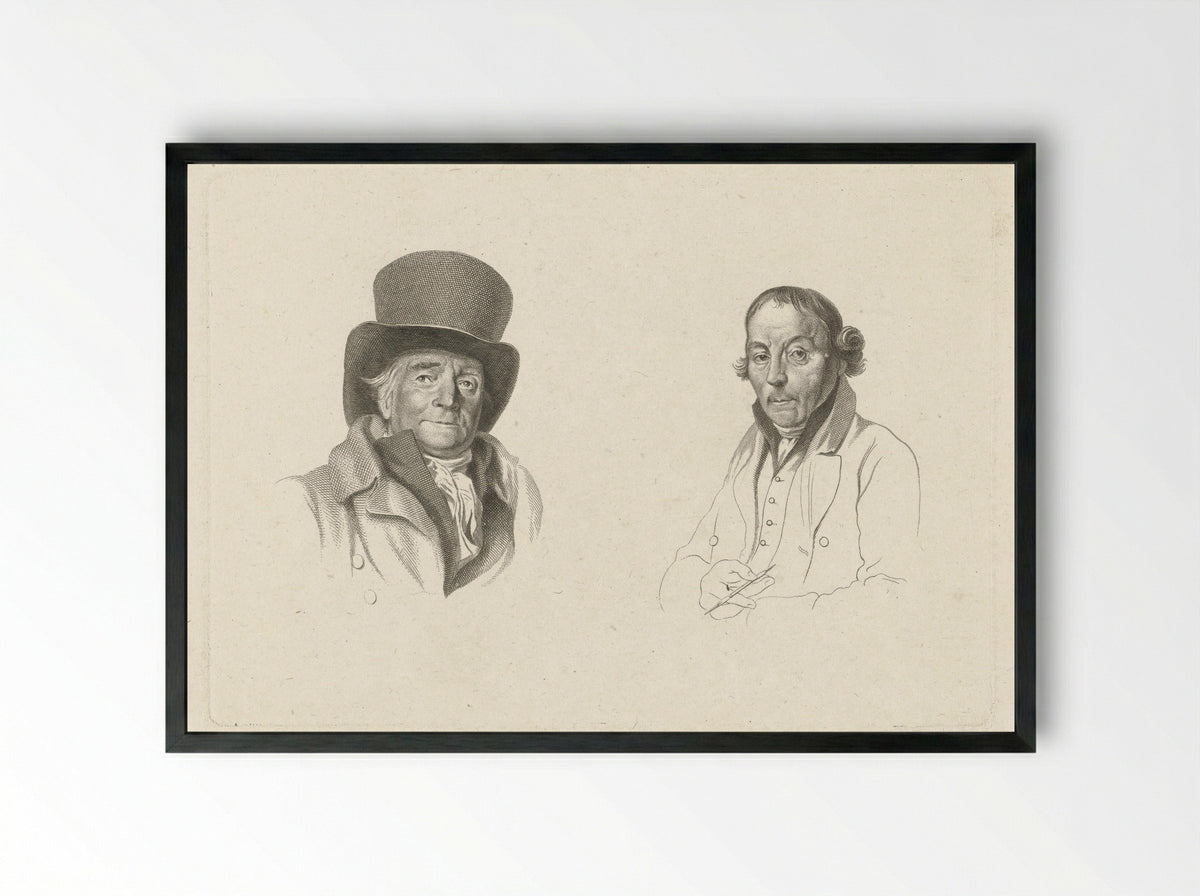 Portretten van Johannes Petrus van Horstok en Warner Horstink - Jacob Ernst Marcus - Framed Print Black