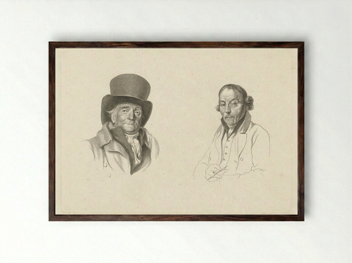 Portretten van Johannes Petrus van Horstok en Warner Horstink - Jacob Ernst Marcus - Framed Print Dark Wood