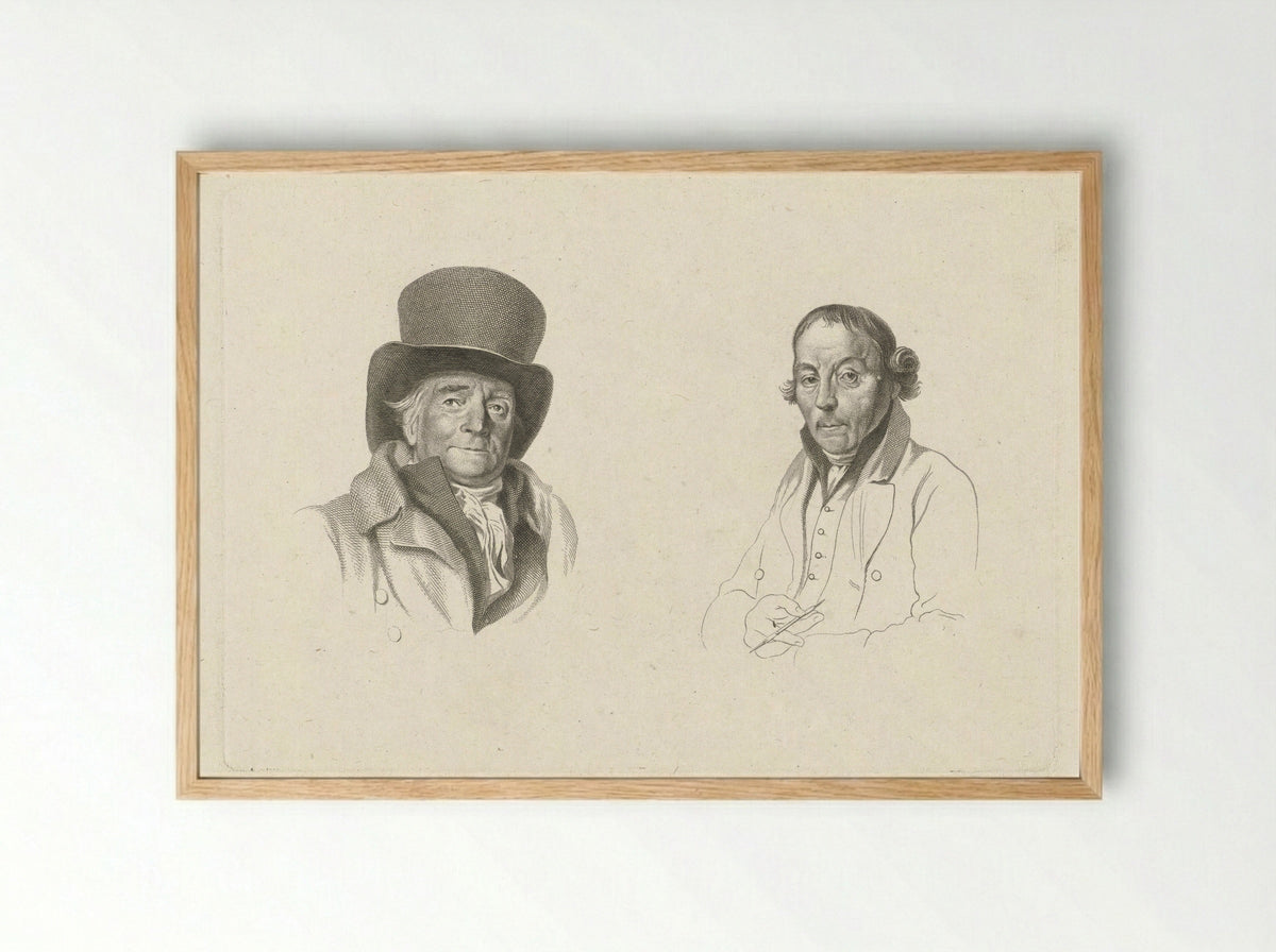 Portretten van Johannes Petrus van Horstok en Warner Horstink - Jacob Ernst Marcus - Framed Print Wood