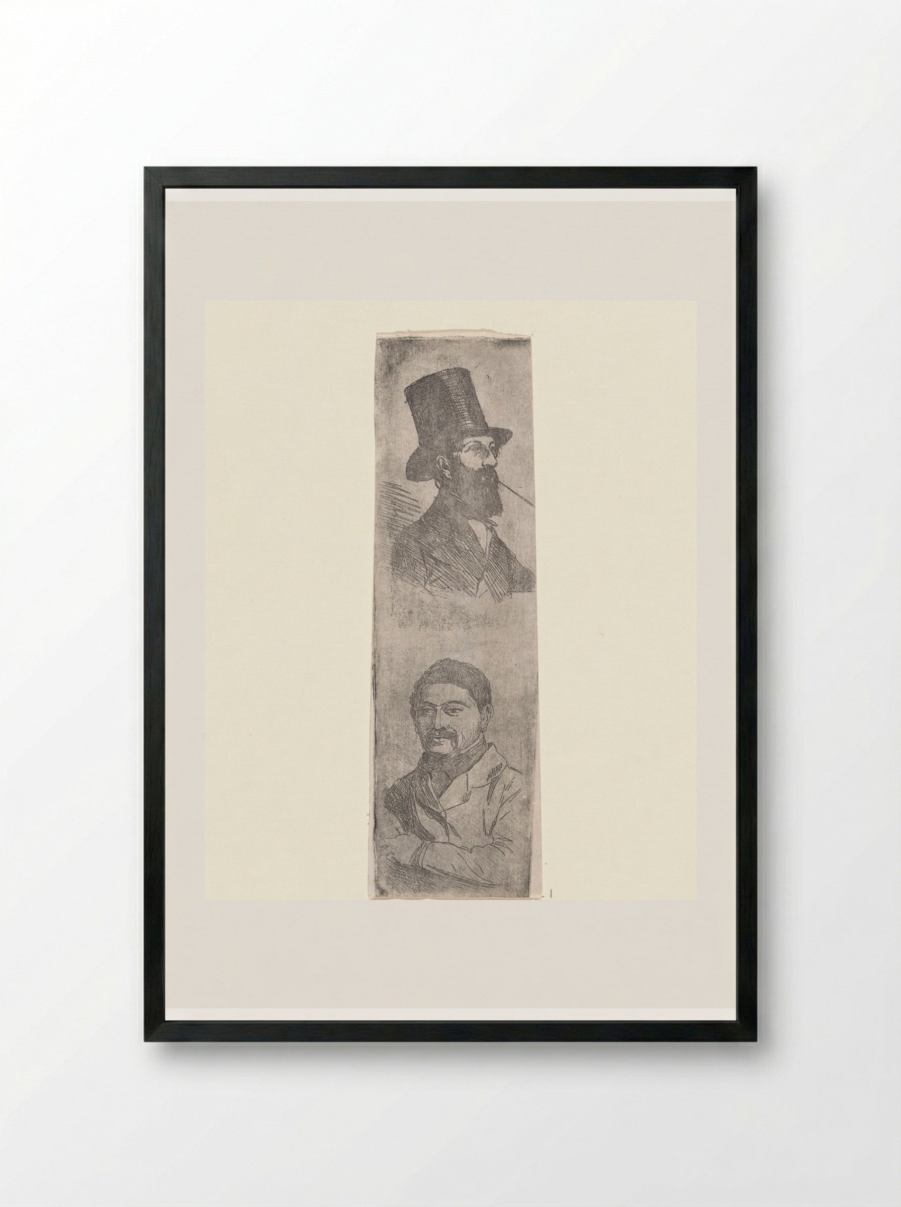 Portretten van Reinier Craeyvanger en Joseph Hartogensis - Jan Weissenbruch - Framed Print Black