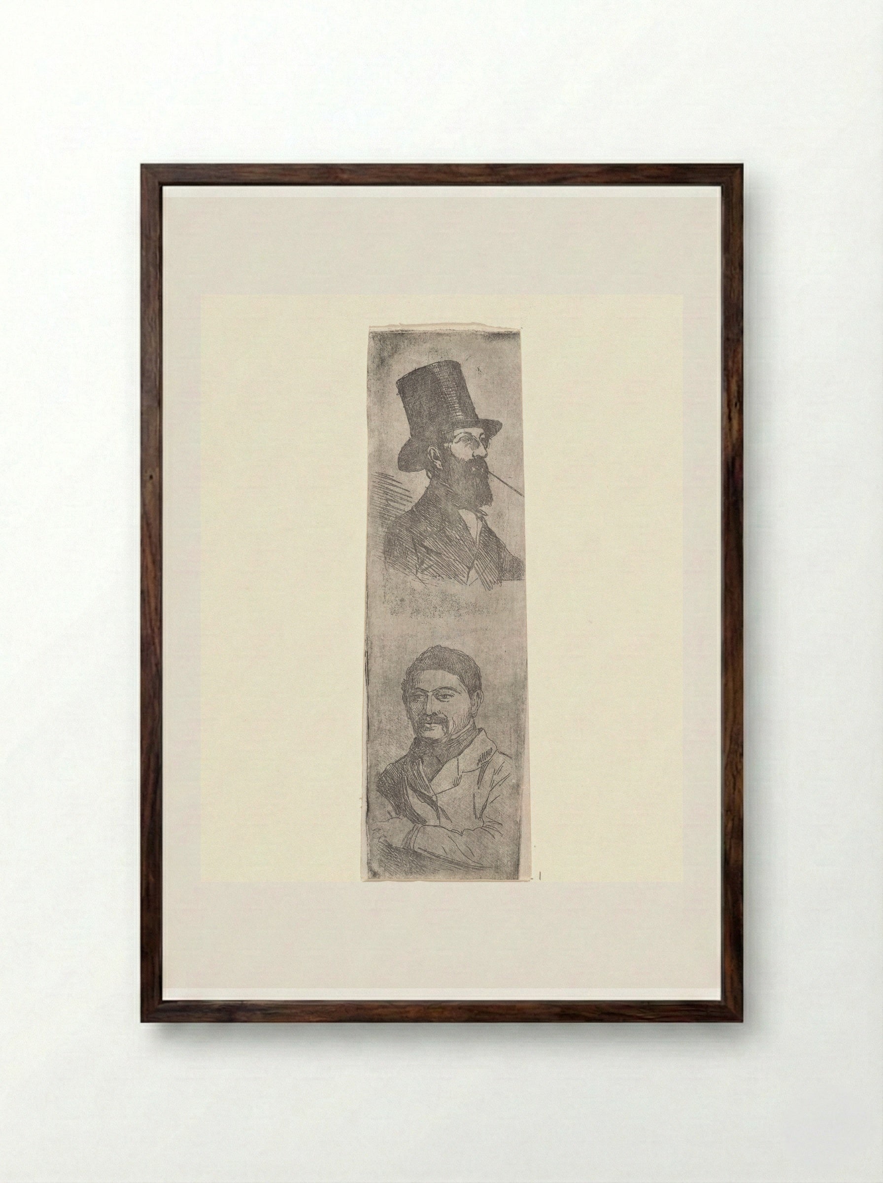 Portretten van Reinier Craeyvanger en Joseph Hartogensis - Jan Weissenbruch - Framed Print Dark Wood