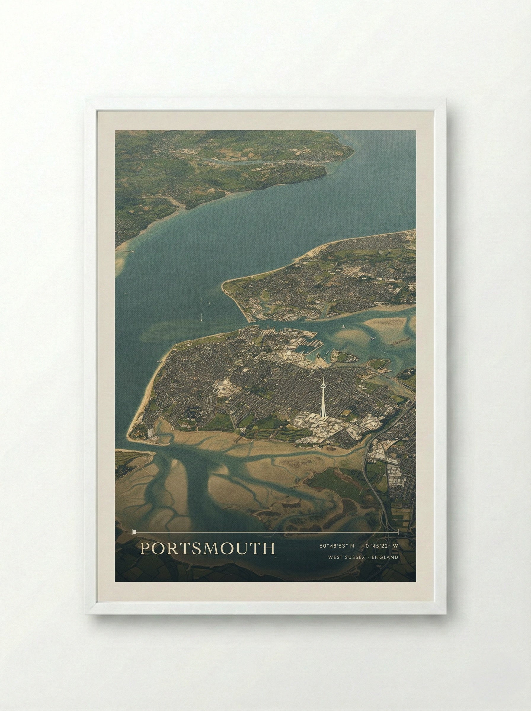 Portsmouth West Sussex England Travel Poster - Framed Print White