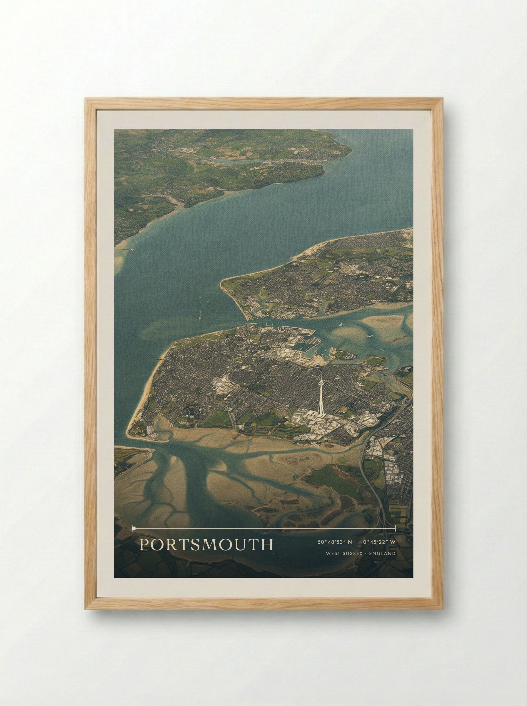 Portsmouth West Sussex England Travel Poster - Framed Print Wood