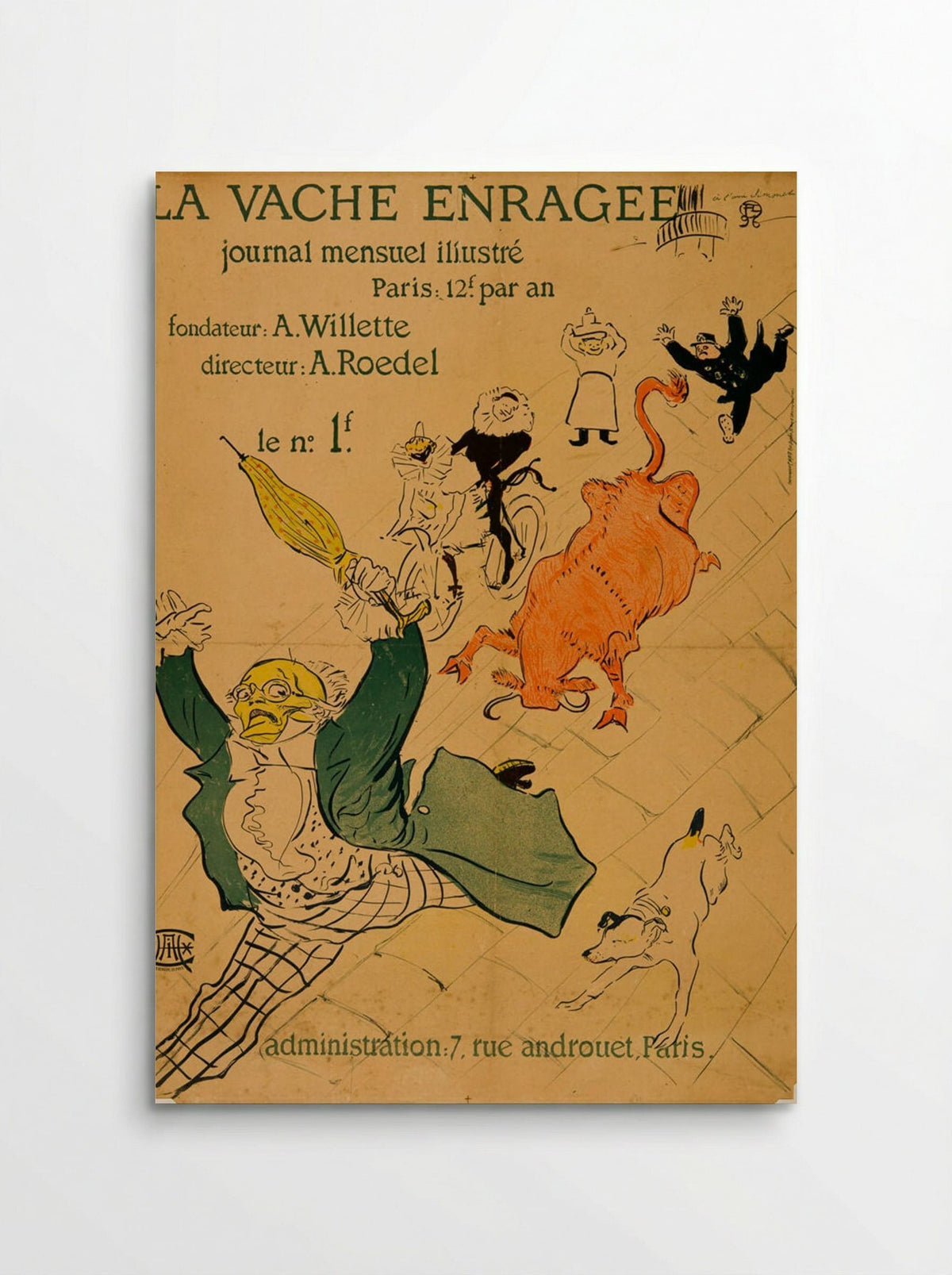 Poster for La Vache Enragée - Henri de Toulouse-Lautrec - Poster