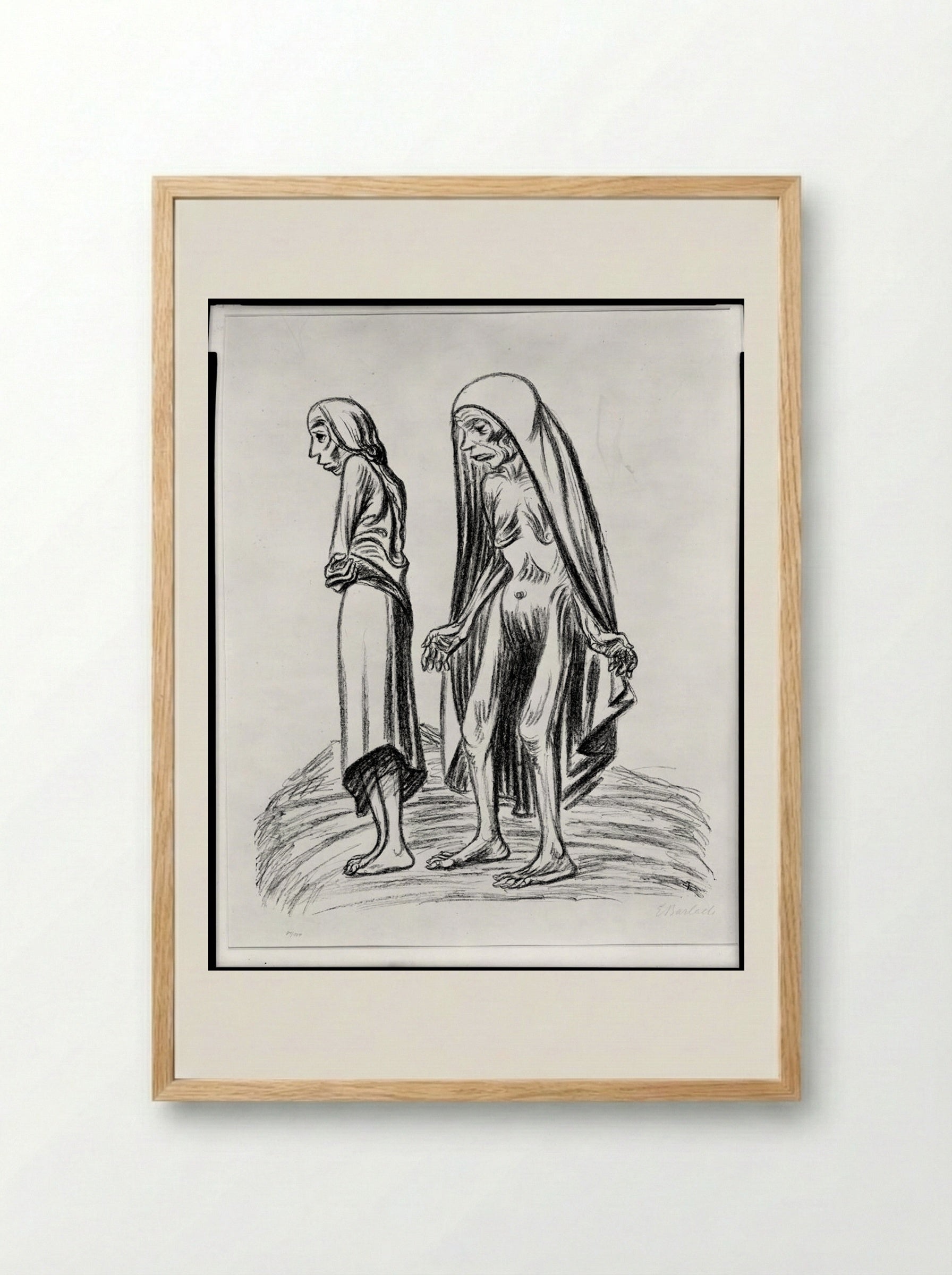 Poverty - Ernst Barlach - Framed Print Wood