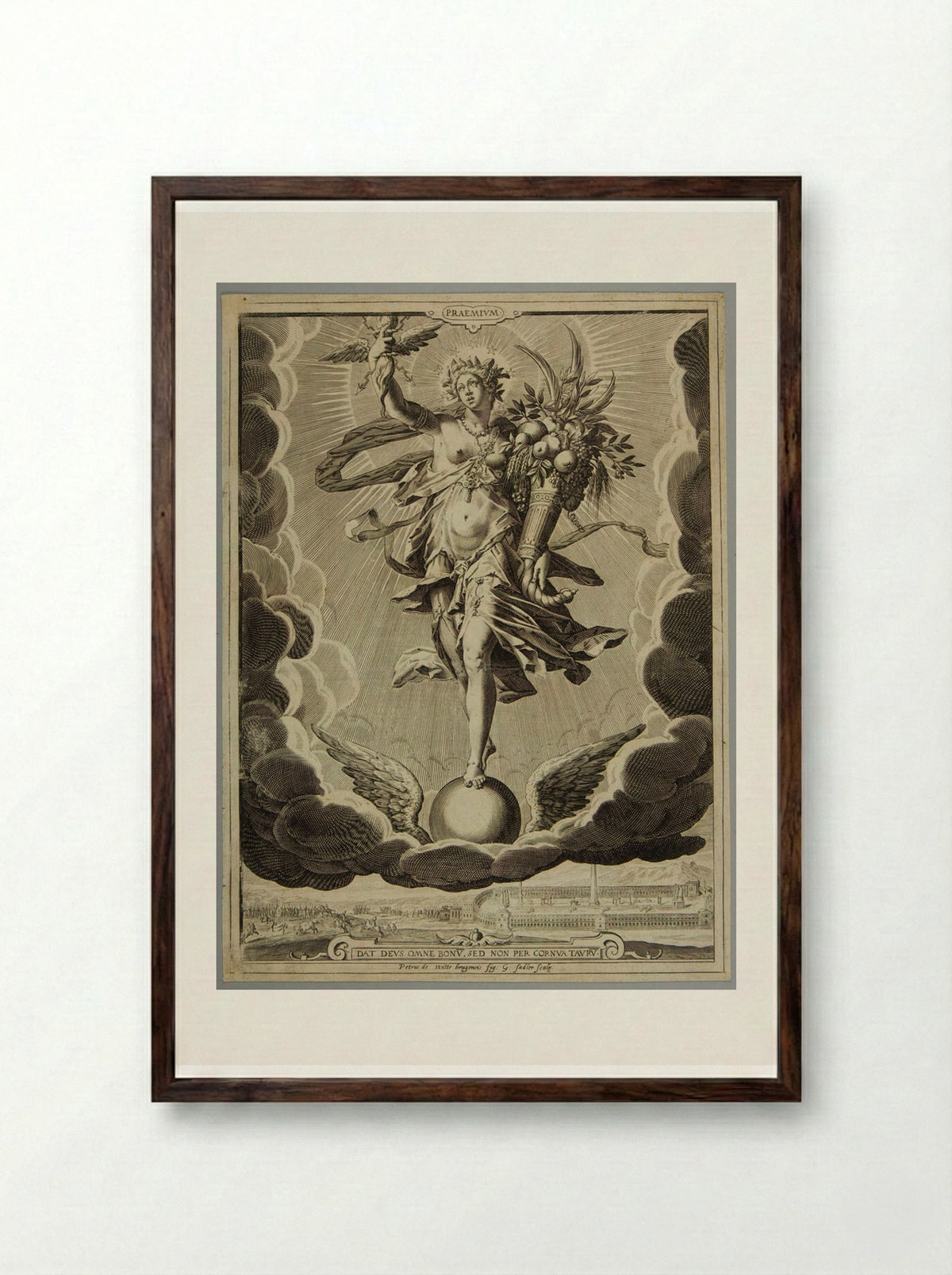 Praemium - Aegidius Sadeler II - Framed Print Dark Wood