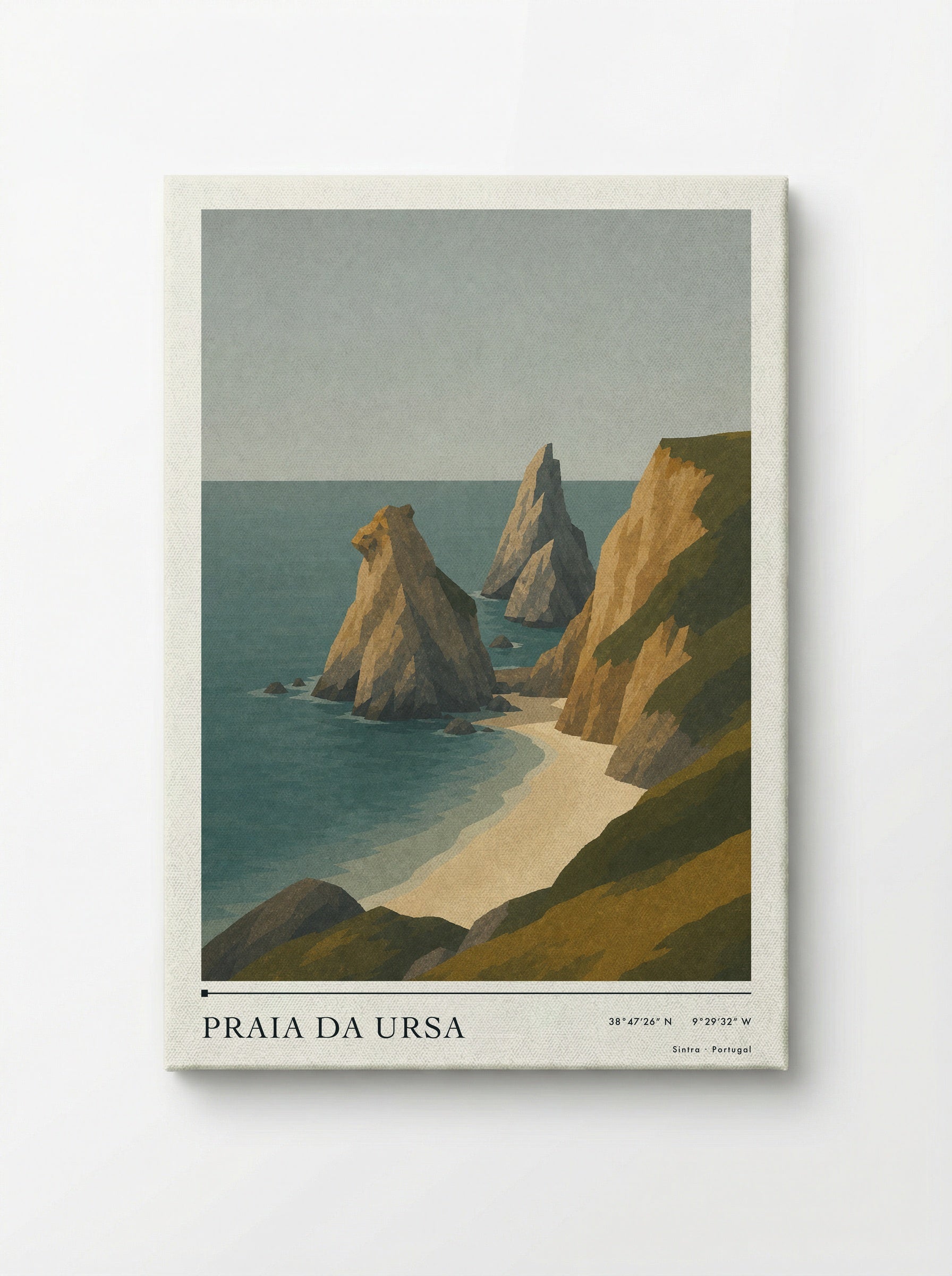 Praia da Ursa Travel Poster Artwork - Canvas