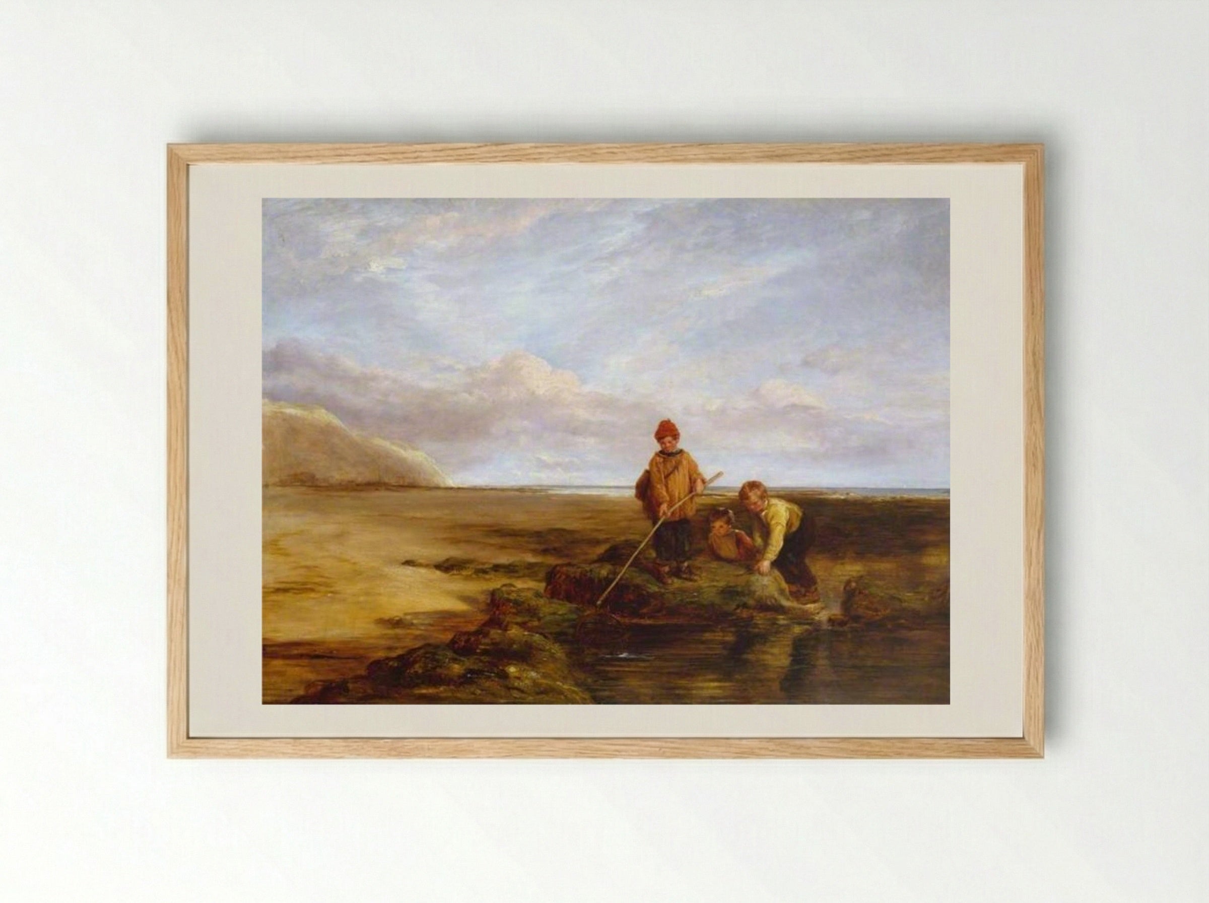 Prawn Fishing - William Collins - Framed Print Wood