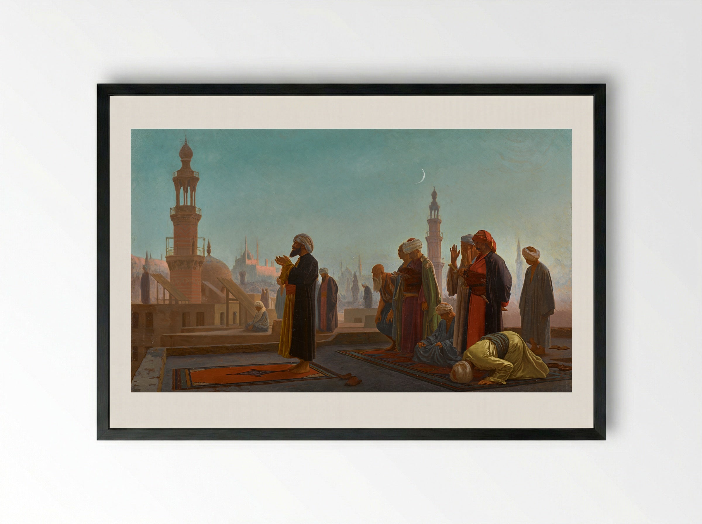 Prayer in Cairo - Jean-Léon Gérôme - Framed Print Black