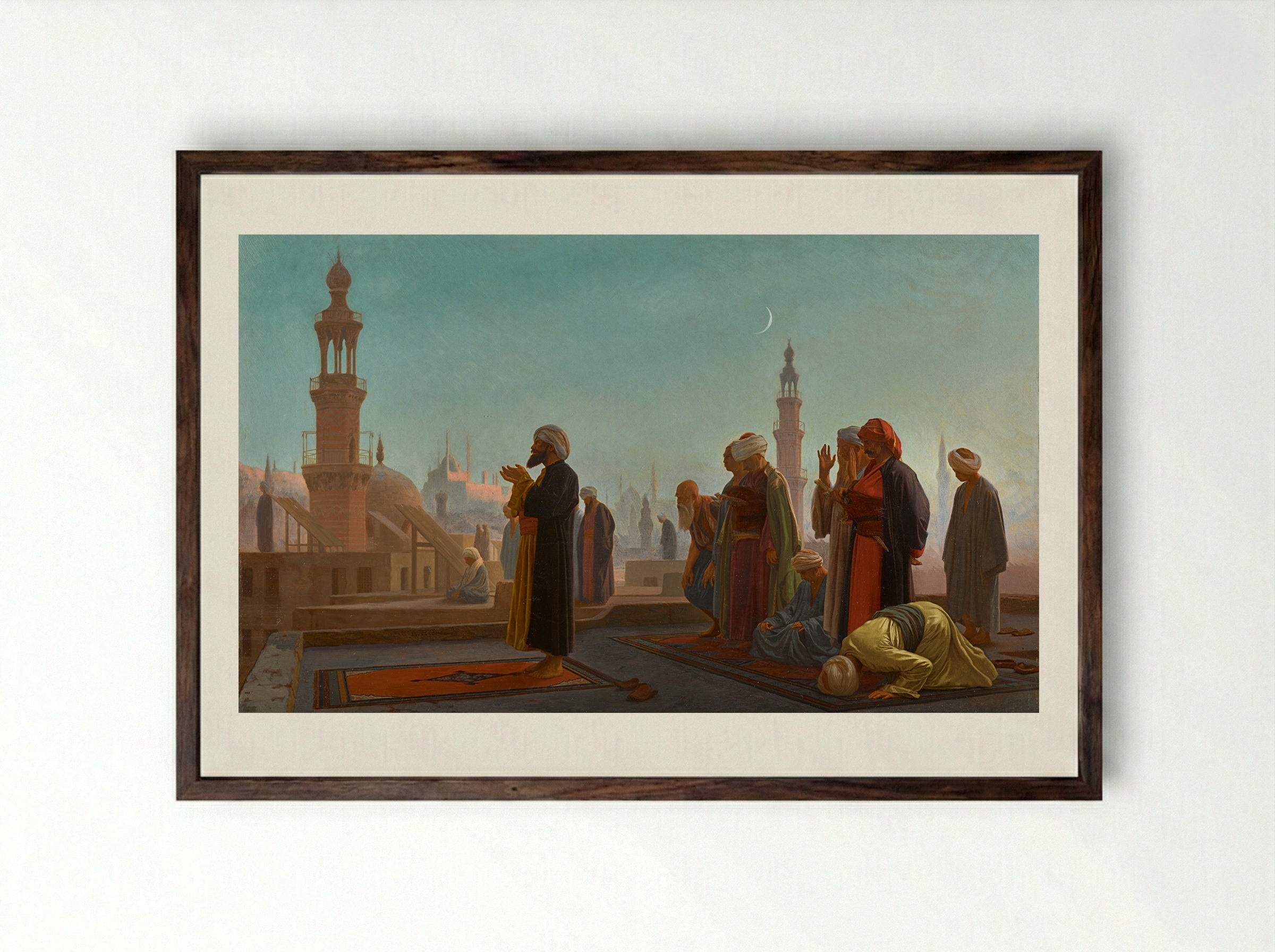 Prayer in Cairo - Jean-Léon Gérôme - Framed Print Dark Wood