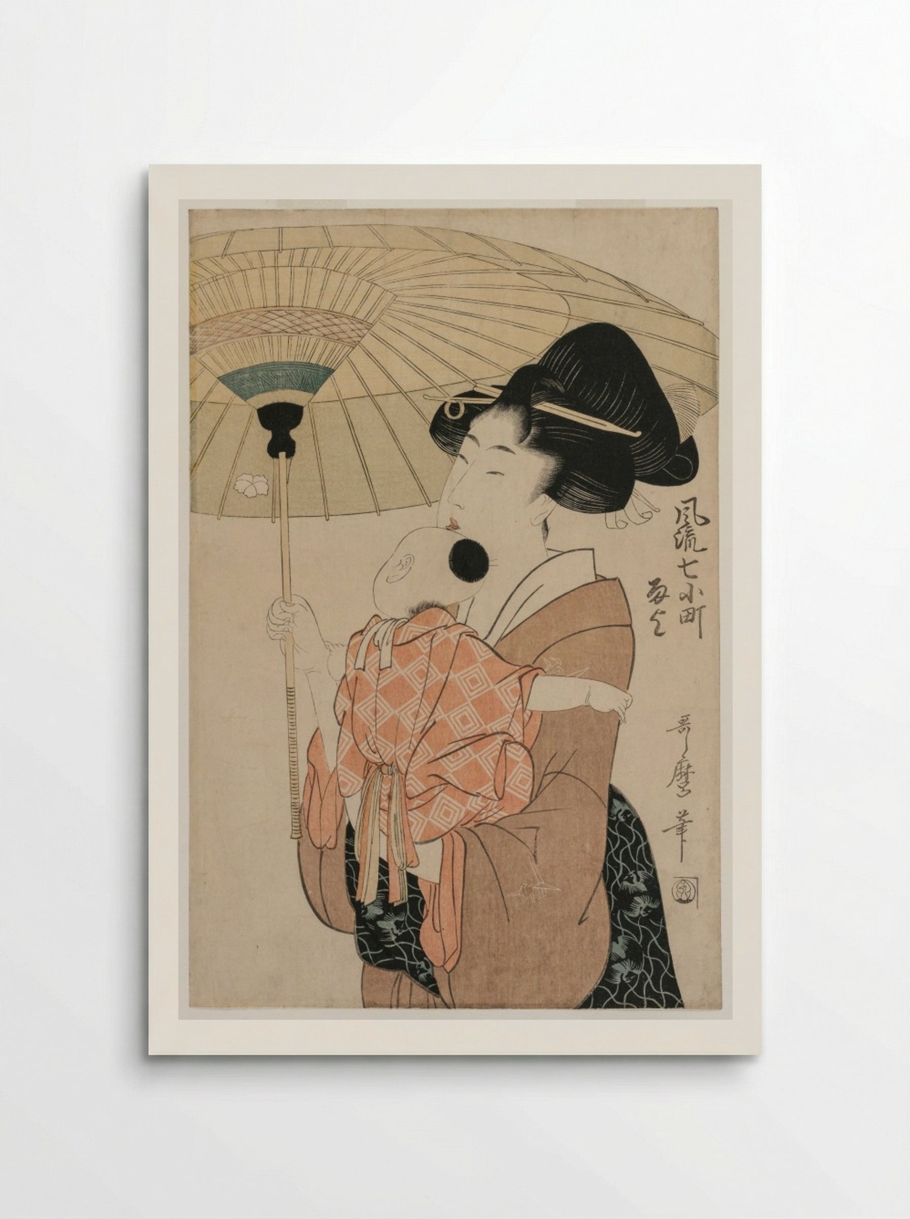 Prayers for Rain, from the series Seven Elegant Komachi - Kitagawa Utamaro - Poster
