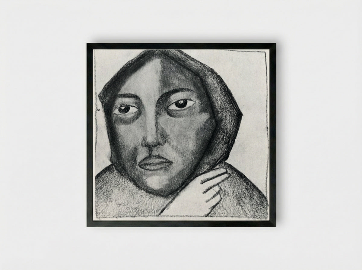 Praying Woman - Kazimir Malevich - Framed Print Black