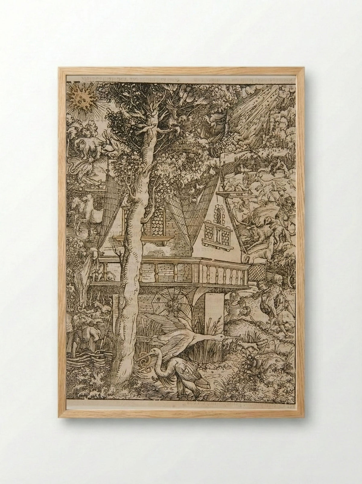Predators and Prey among All Creatures Large and Small - Hans Weiditz - Framed Print Wood