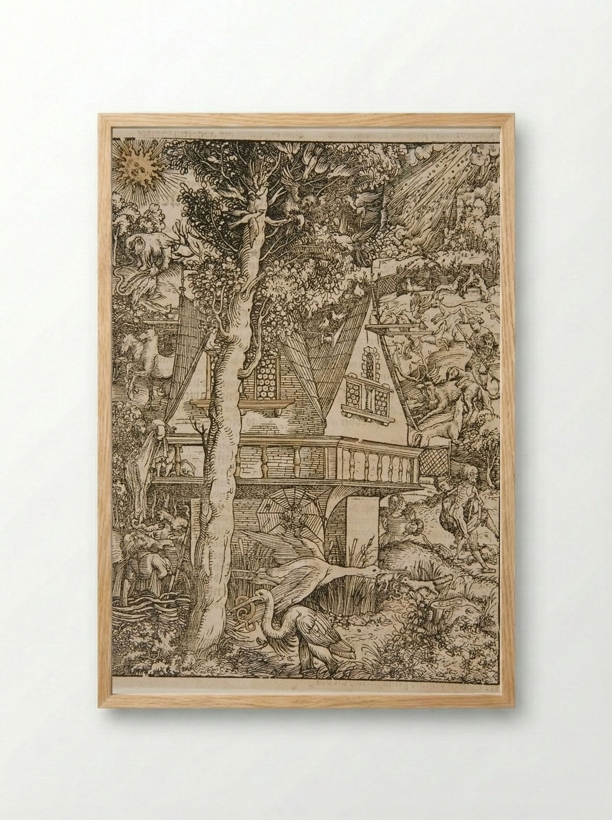 Predators and Prey among All Creatures Large and Small - Hans Weiditz - Framed Print Wood