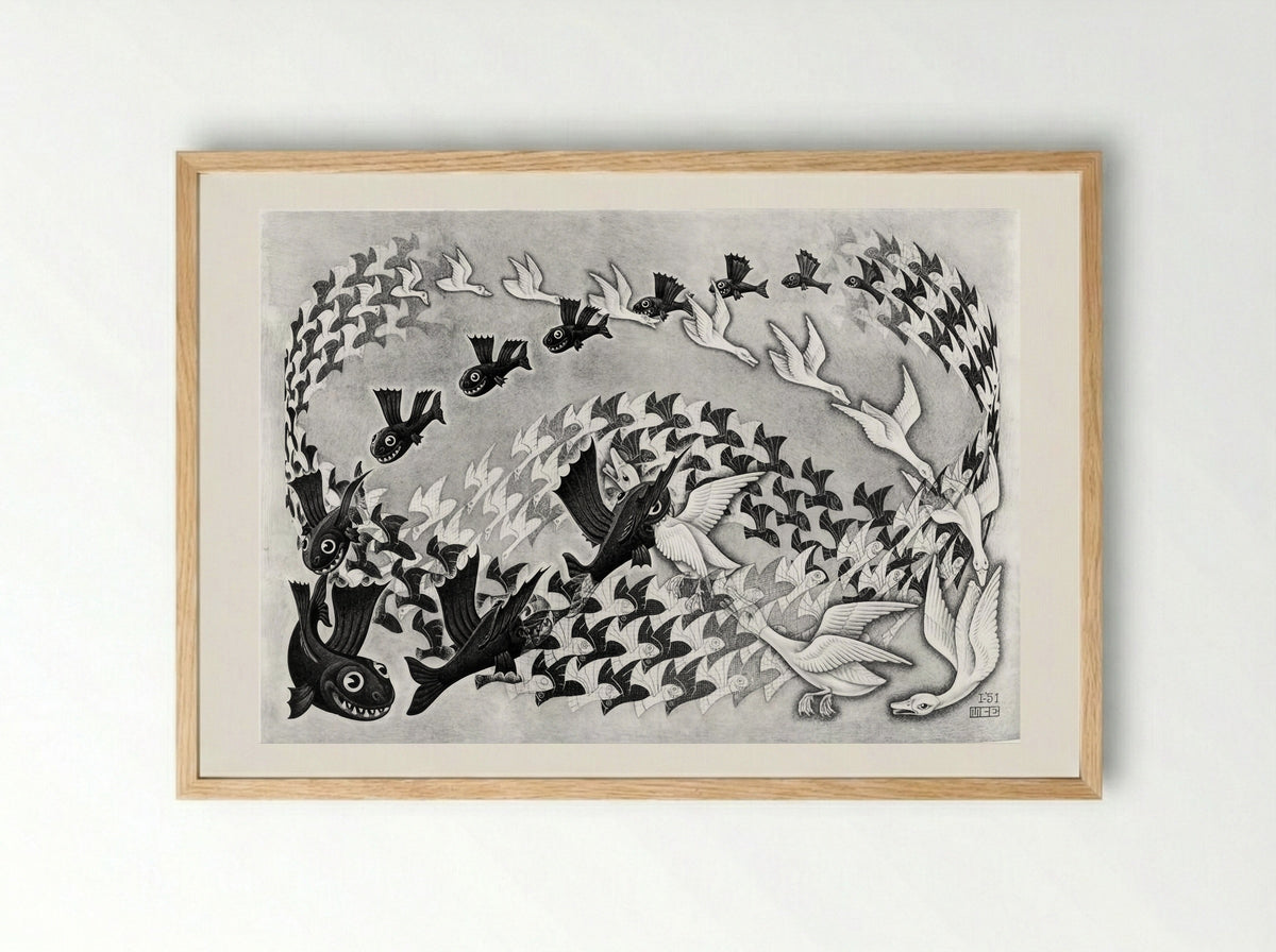 Predestination - M.C. Escher - Framed Print Wood