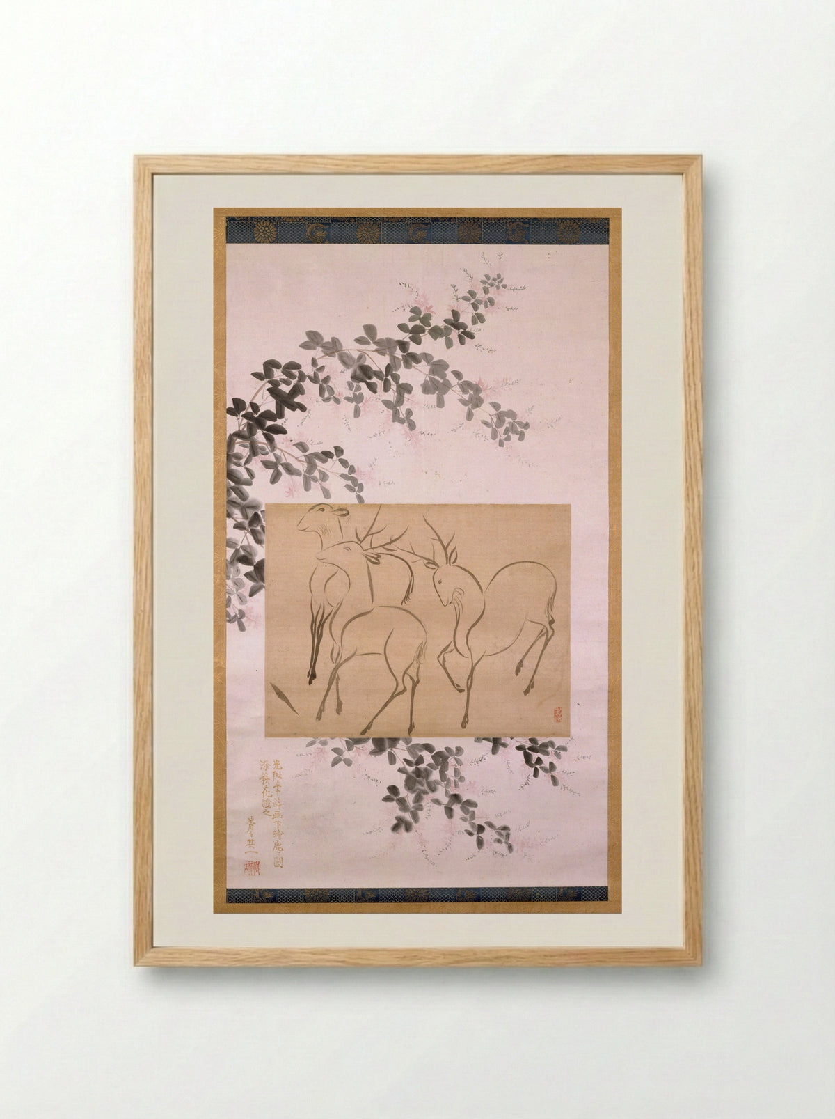 Preliminary Drawing of Three Deer - Ogata Kōrin - Framed Print Wood