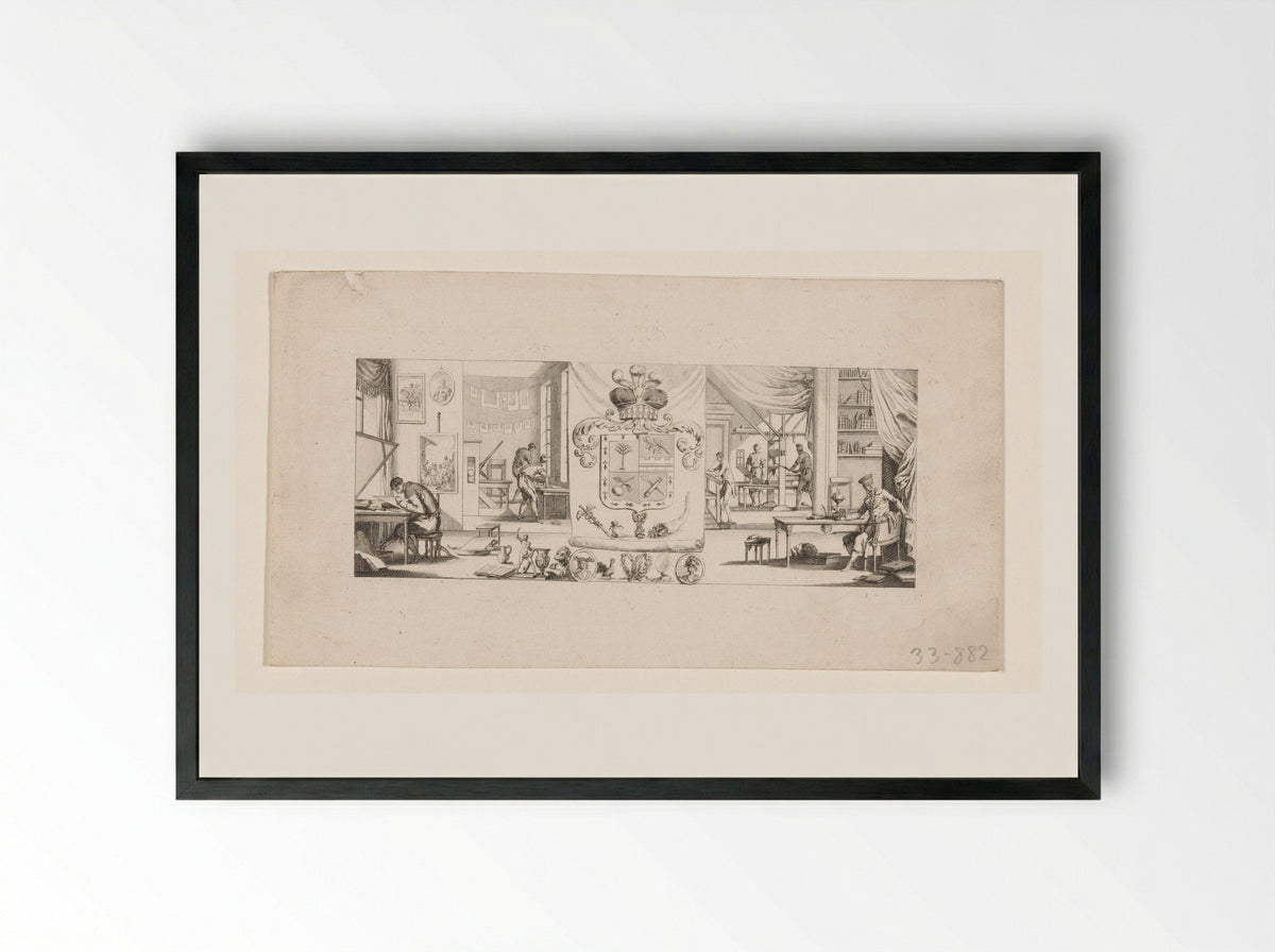 Prentkunst en boekdrukkunst - Jean Duplessis-Bertaux - Framed Print Black