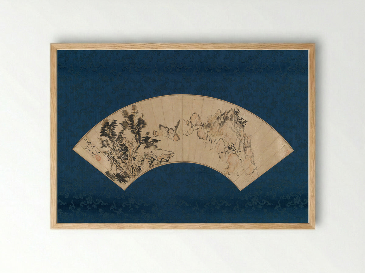 Preparing Tea by a Mountain Gorge - Aoki Mokubei - Framed Print Wood