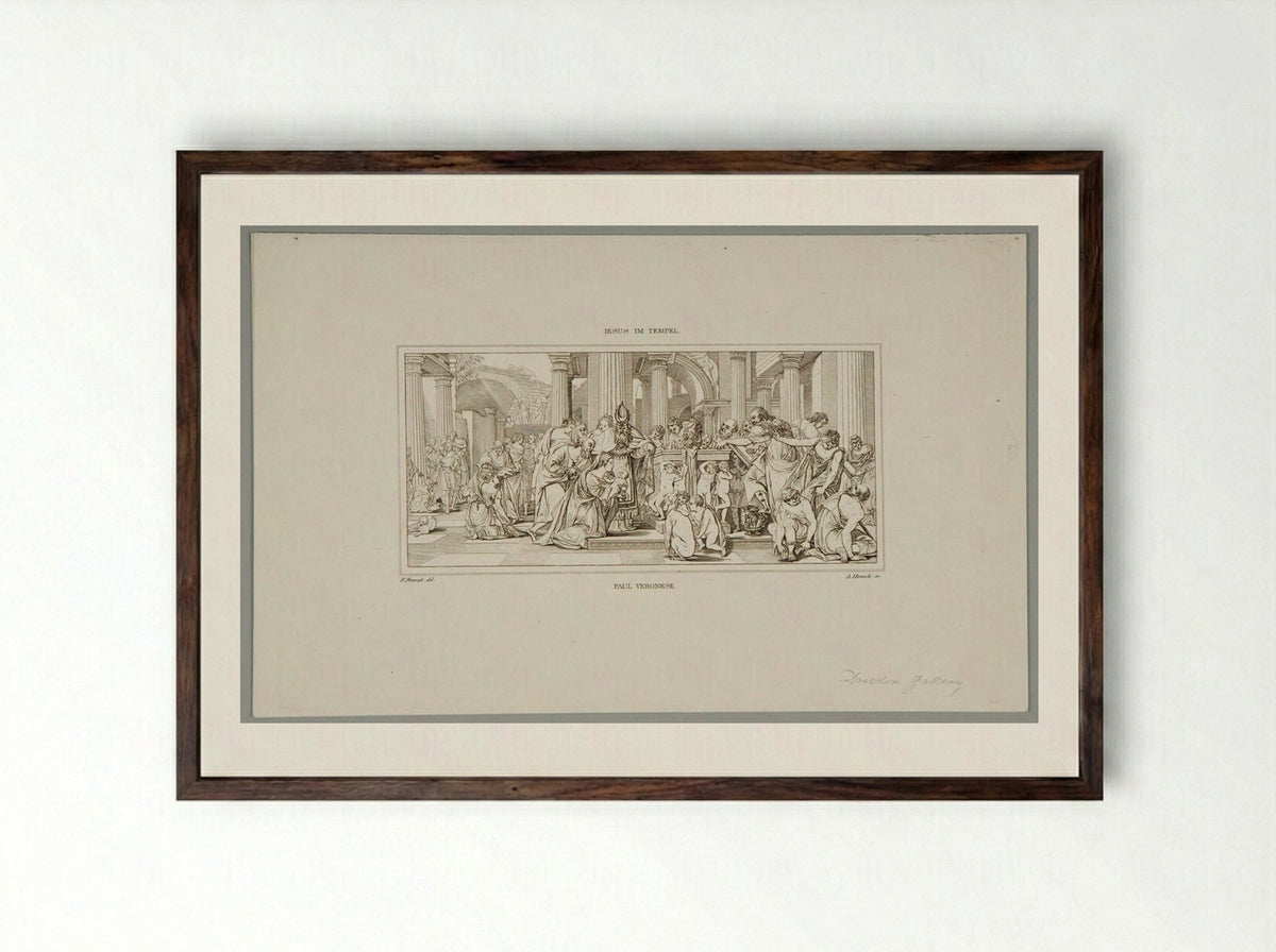 Presentation in the Temple (After Veronese) - Adolf Hohneck - Framed Print Dark Wood