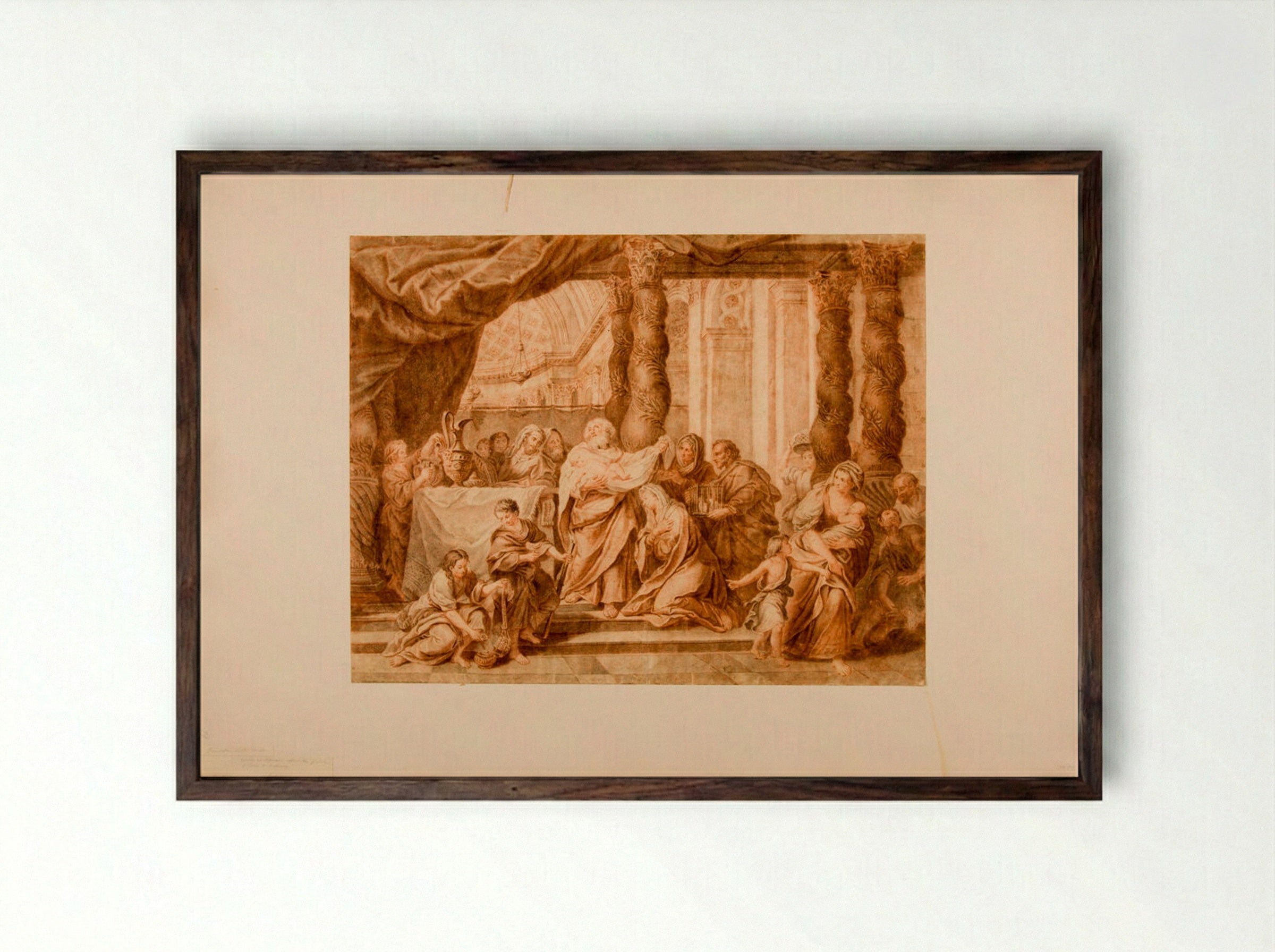 Presentation in the Temple, after Louis de Boulogne - Jan Joost van Cossiau - Framed Print Dark Wood