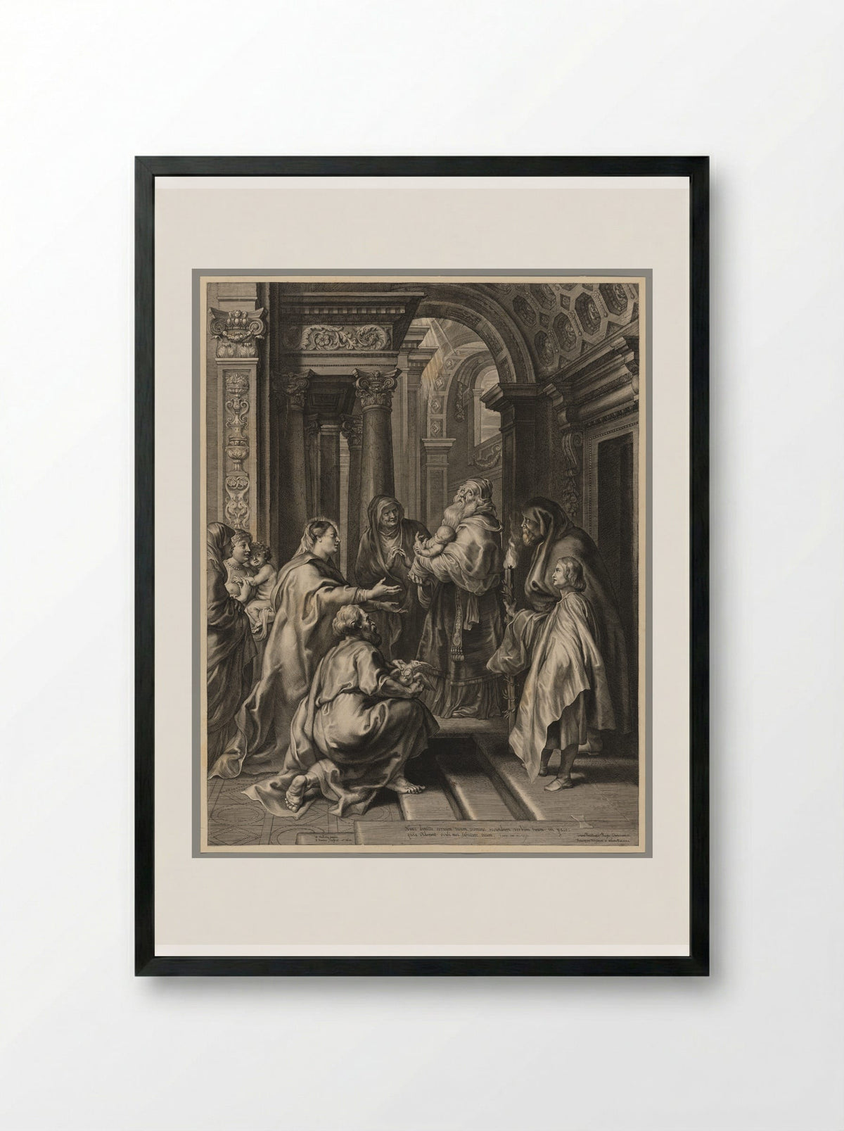 Presentation in the Temple - Paulus Pontius - Framed Print Black