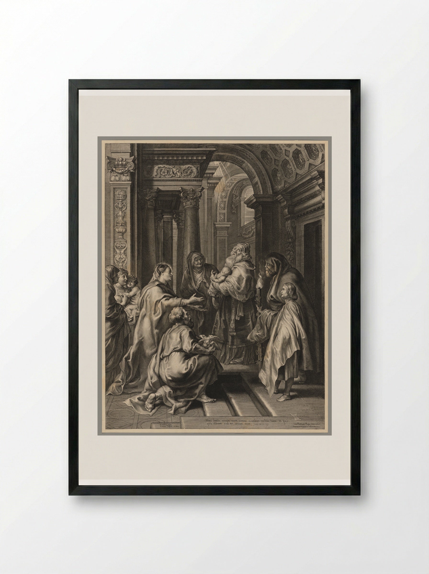 Presentation in the Temple - Paulus Pontius - Framed Print Black