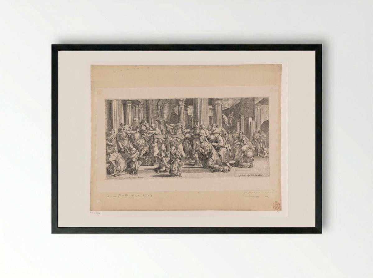 Presentation in the Temple - Guillaume Courtois - Framed Print Black
