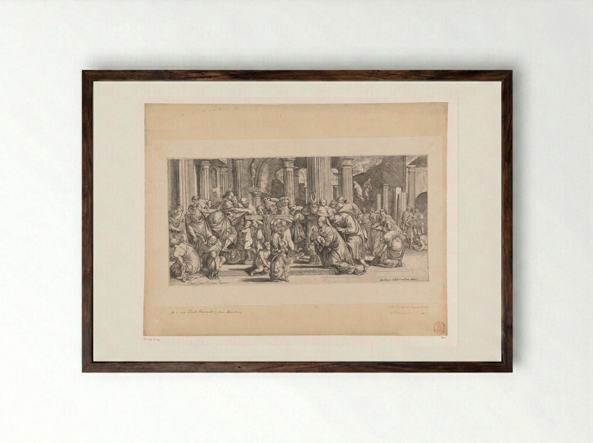 Presentation in the Temple - Guillaume Courtois - Framed Print Dark Wood