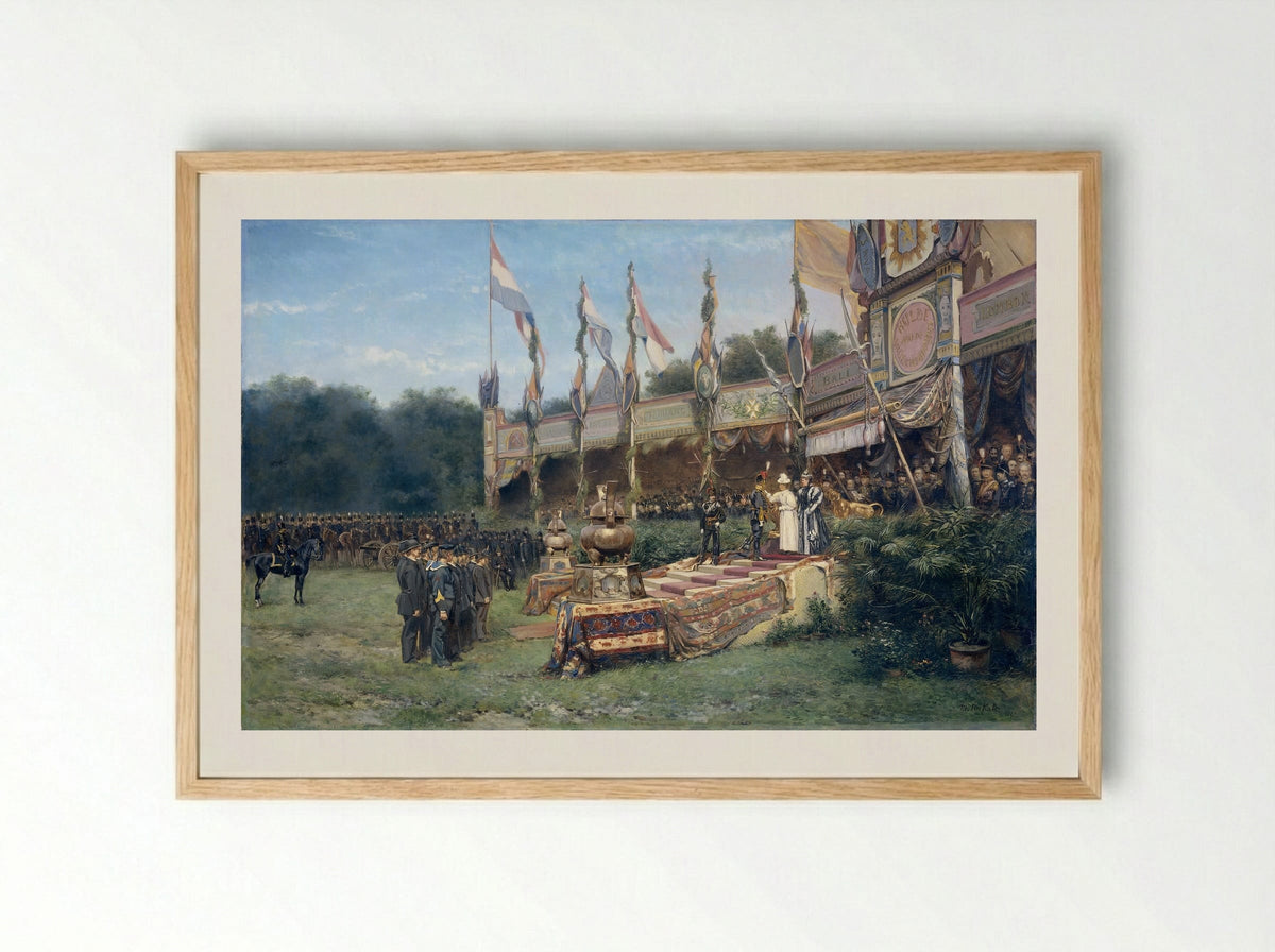 Presentation of the Lombok Cross by Queen Wilhelmina on the Malieveld - Mari ten Kate - Framed Print Wood