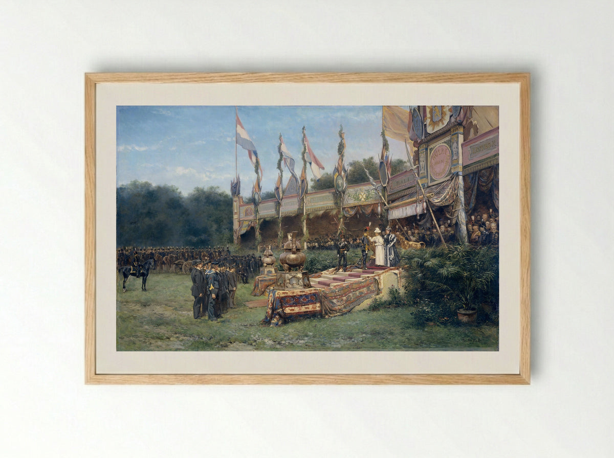 Presentation of the Lombok Cross by Queen Wilhelmina on the Malieveld - Mari ten Kate - Framed Print Wood