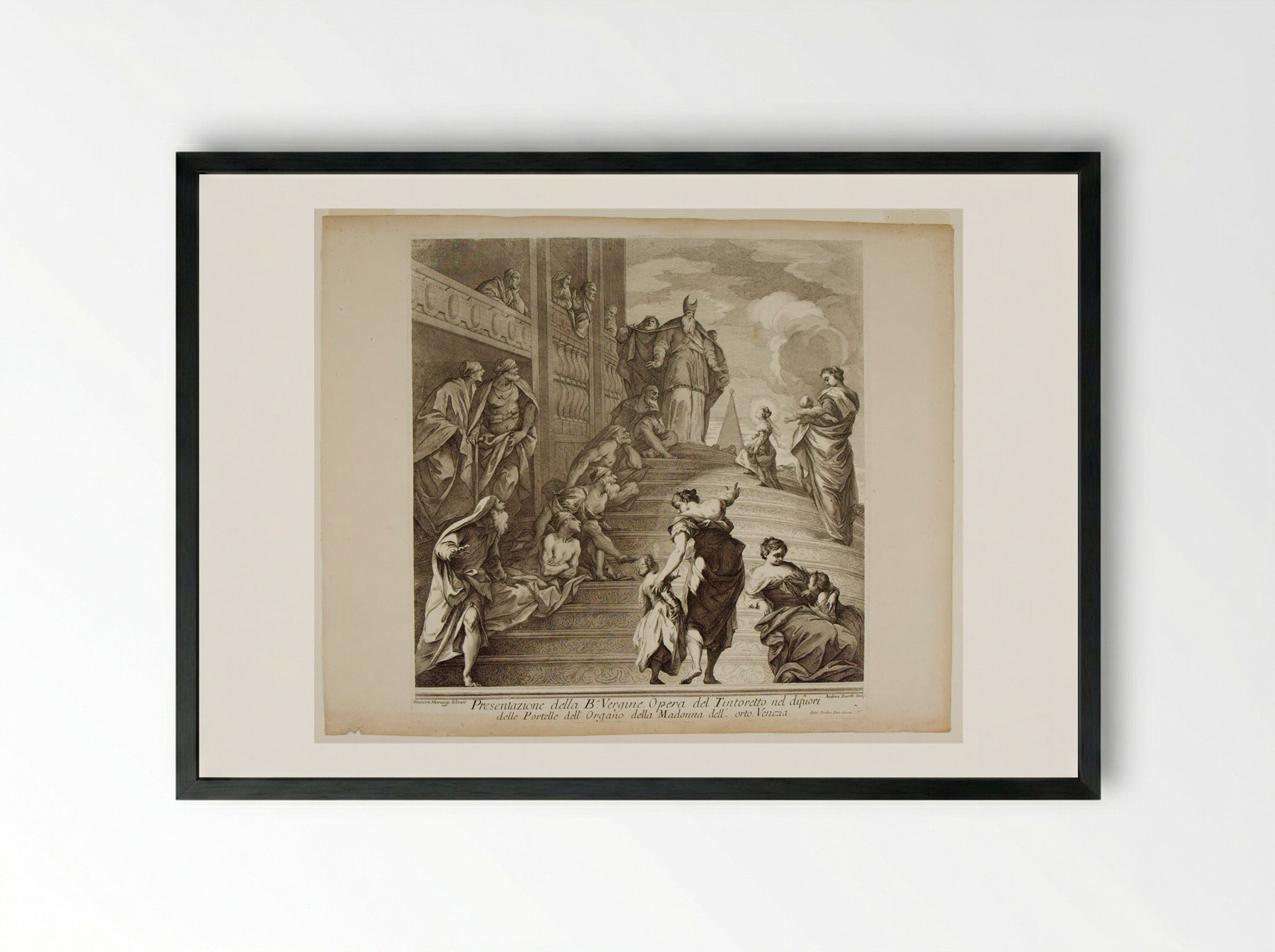 Presentation of the Virgin - Andrea Zucchi - Framed Print Black