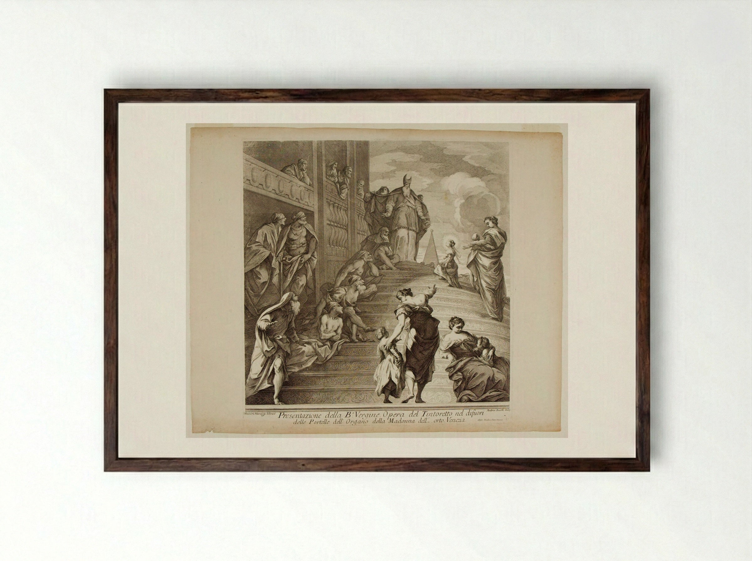 Presentation of the Virgin - Andrea Zucchi - Framed Print Dark Wood