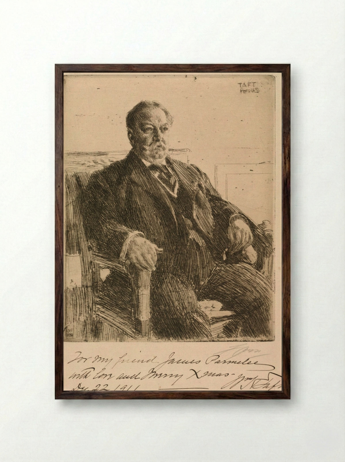 President William Howard Taft - Anders Zorn - Framed Print Dark Wood