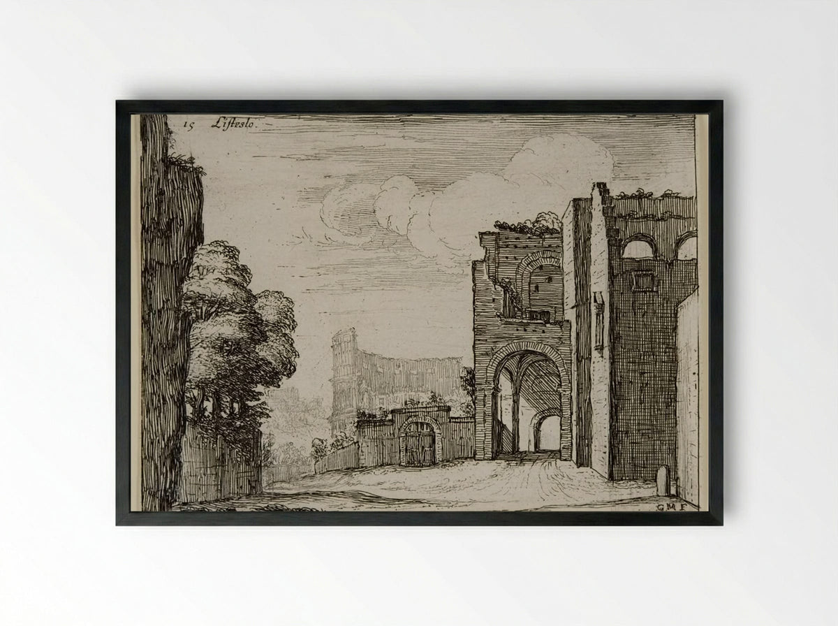 Presso alla Navicella - Giovanni Battista Mercati - Framed Print Black