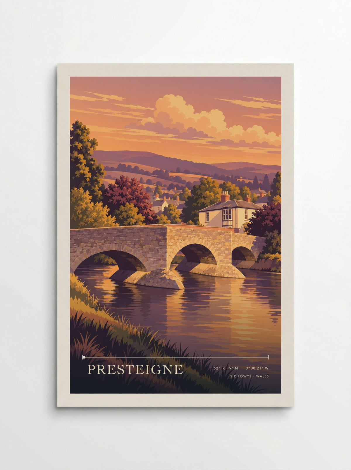 Presteigne, Sir Powys travel poster print