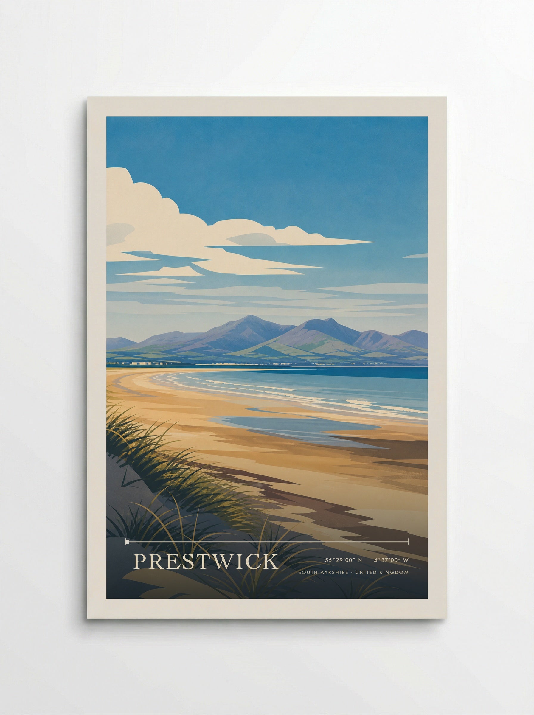 Prestwick South Ayrshire United Kingdom Travel Poster - Poster