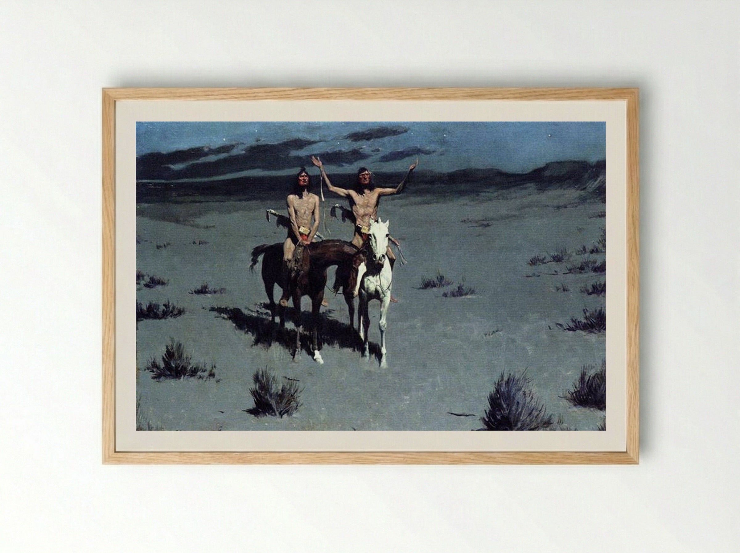Pretty Mother of the Night—White Otter is No Longer a Boy - Frederic Remington - Framed Print Wood
