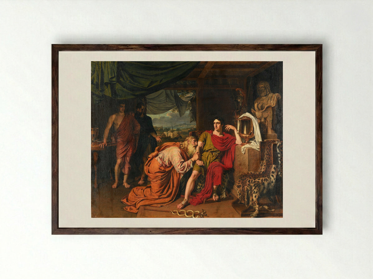 Priam Asking Achilles for the Body of Hector - Alexander Ivanov - Framed Print Dark Wood