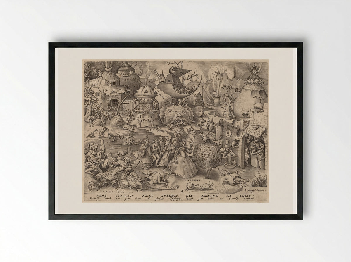 Pride (Superbia) - Pieter Bruegel the Elder - Framed Print Black