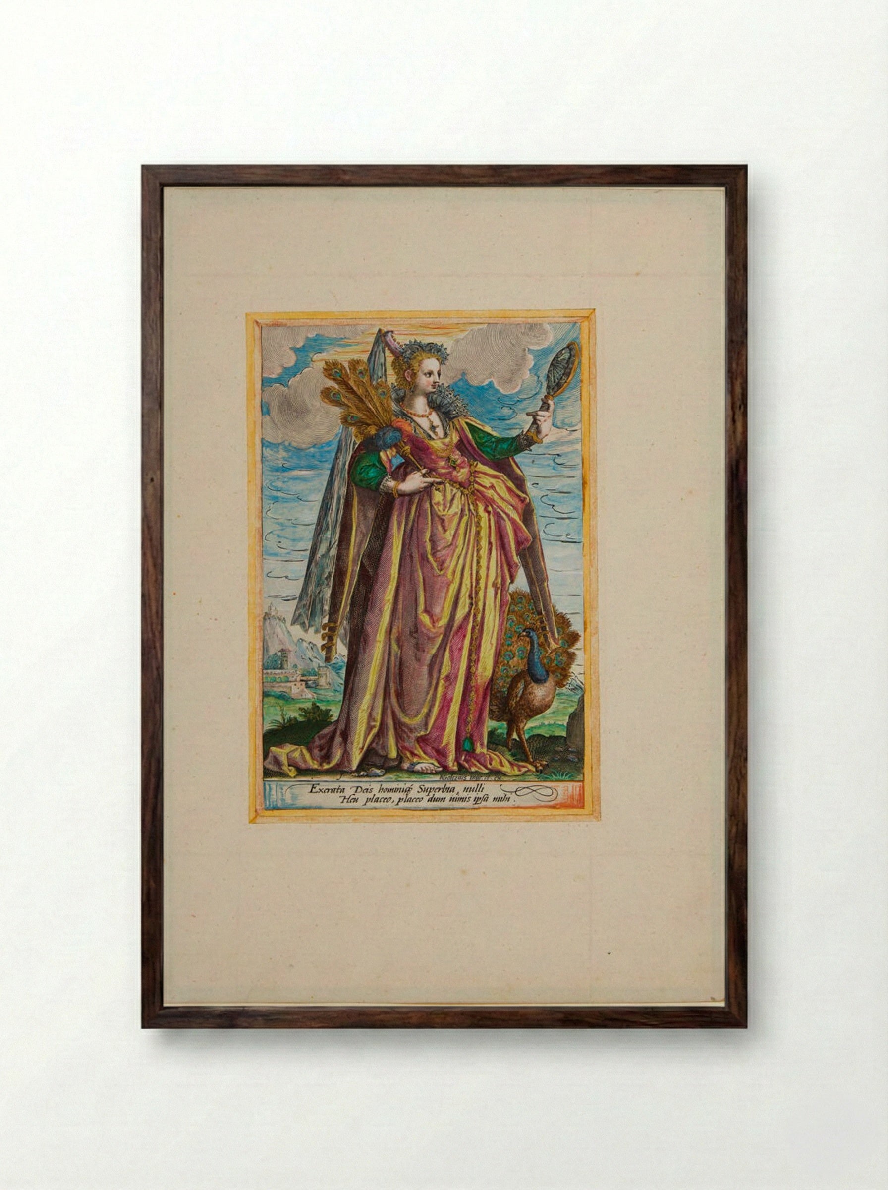 Pride (Superbia) - Jacob Matham - Framed Print Dark Wood