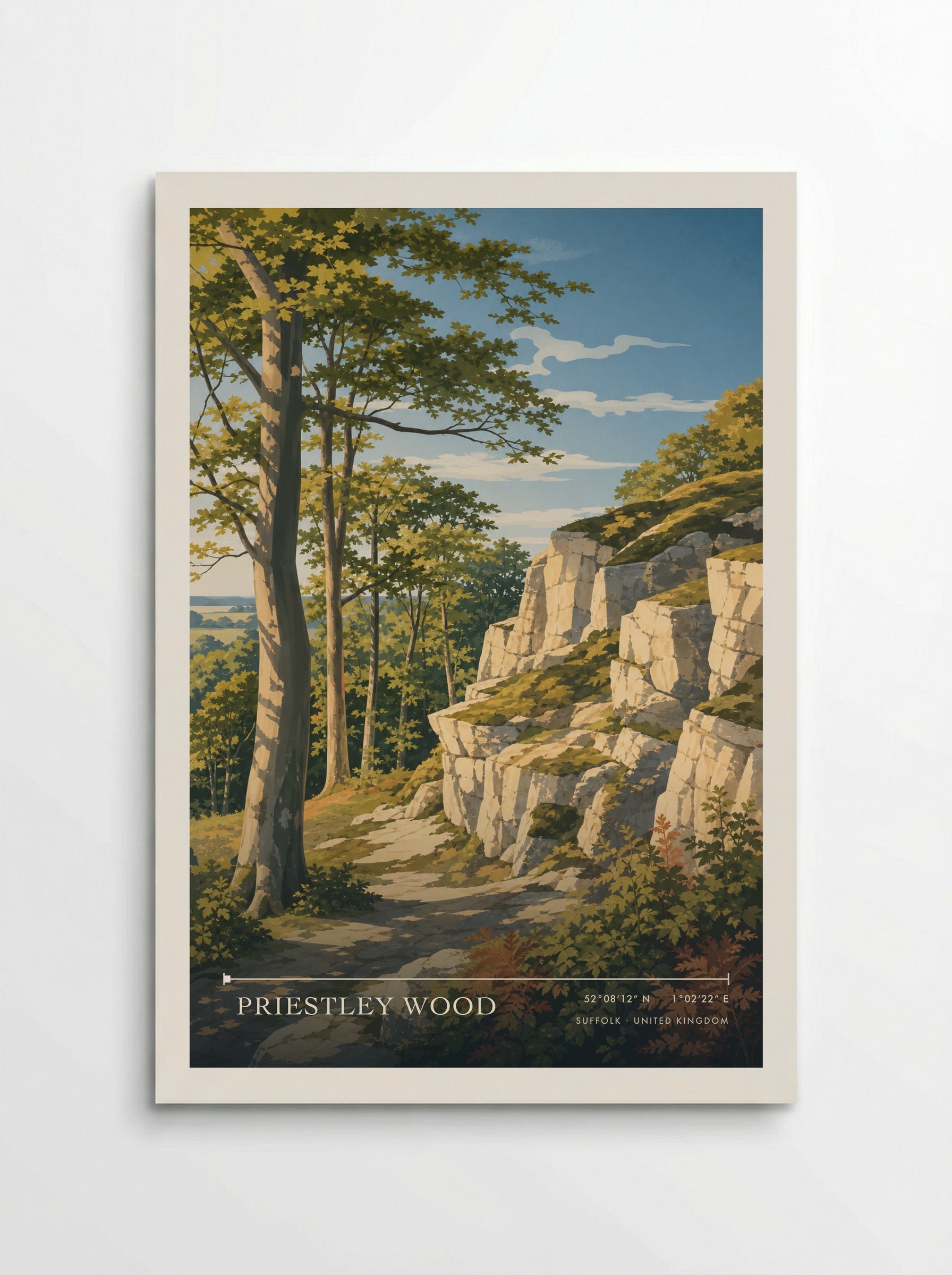 Priestley Wood Suffolk United Kingdom Travel Poster - Poster